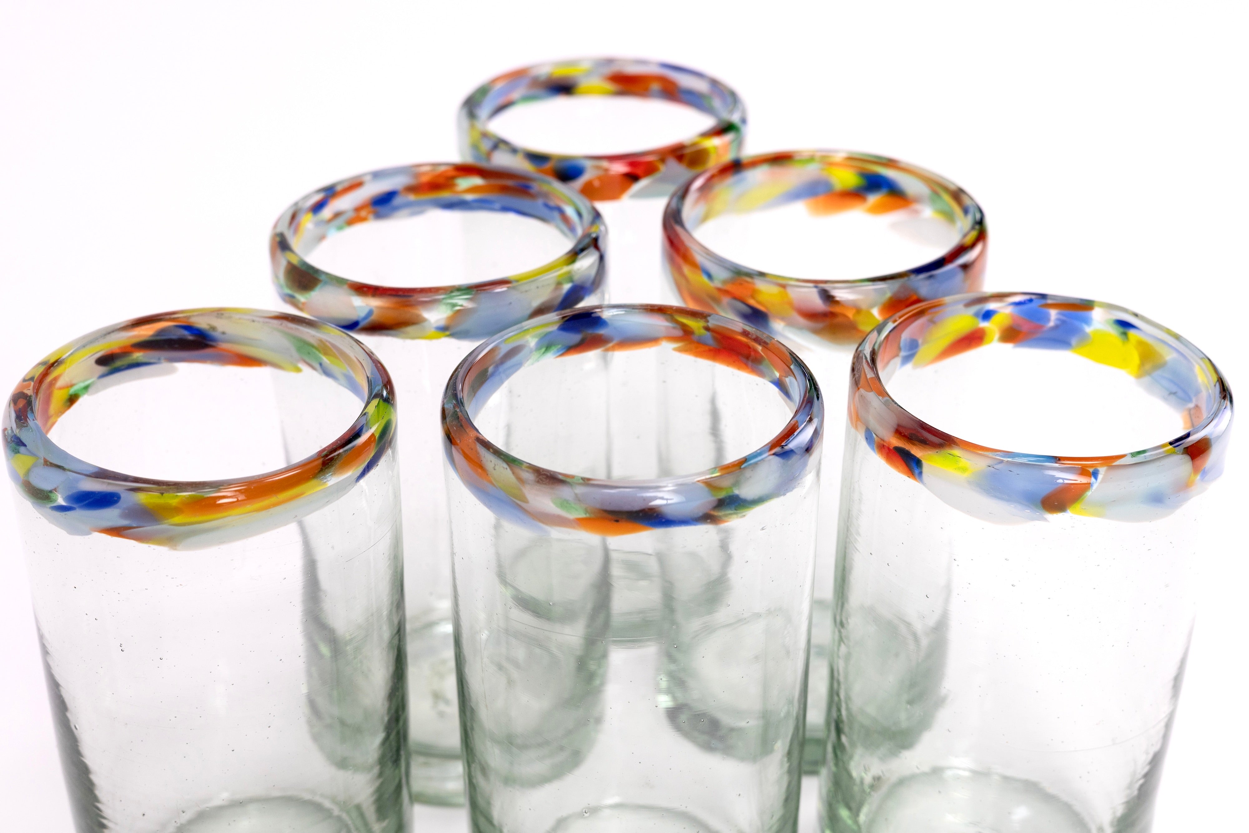 Orilla rivera | Set de 6 vasos de vidrio soplado