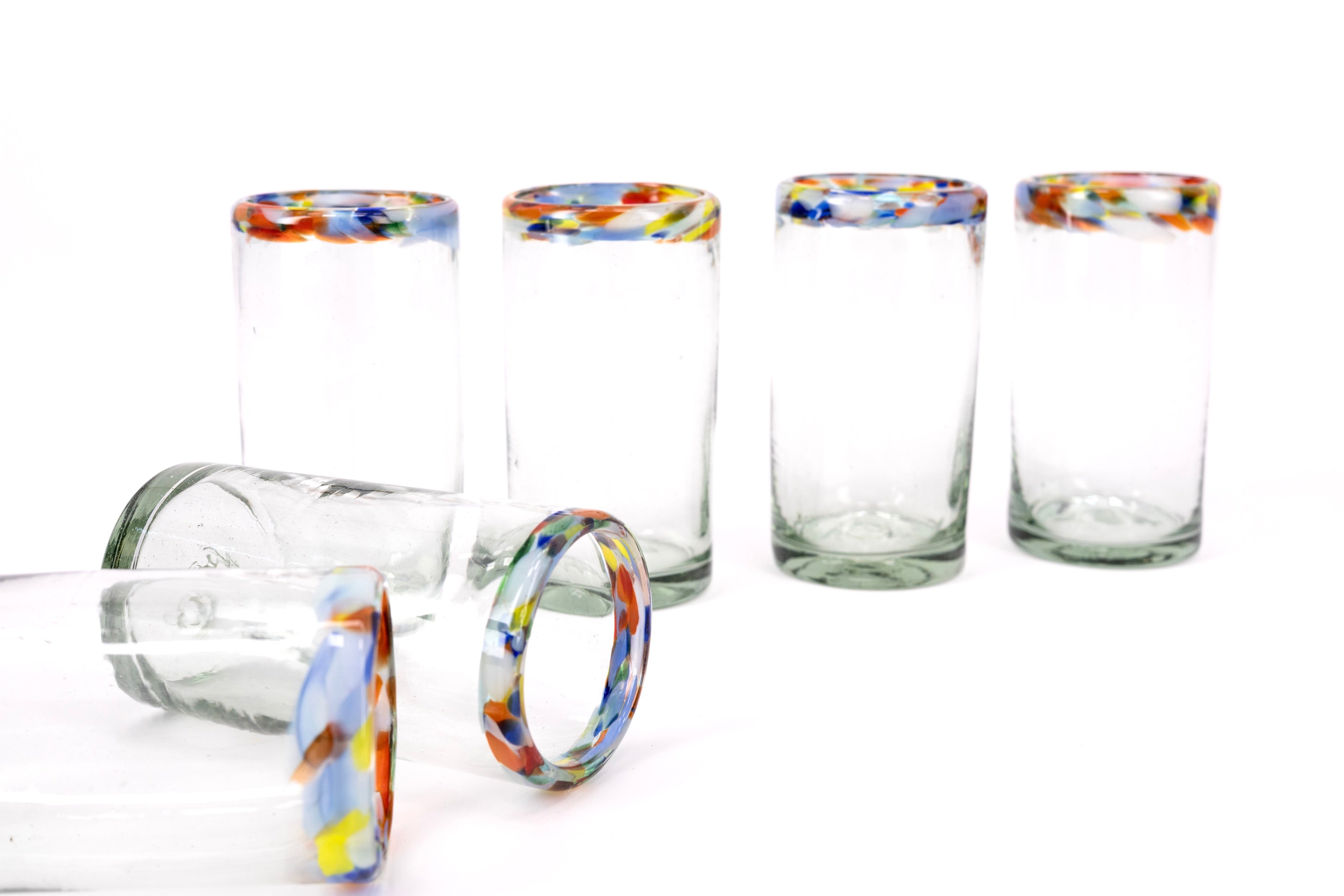 Orilla rivera | Set de 6 vasos de vidrio soplado