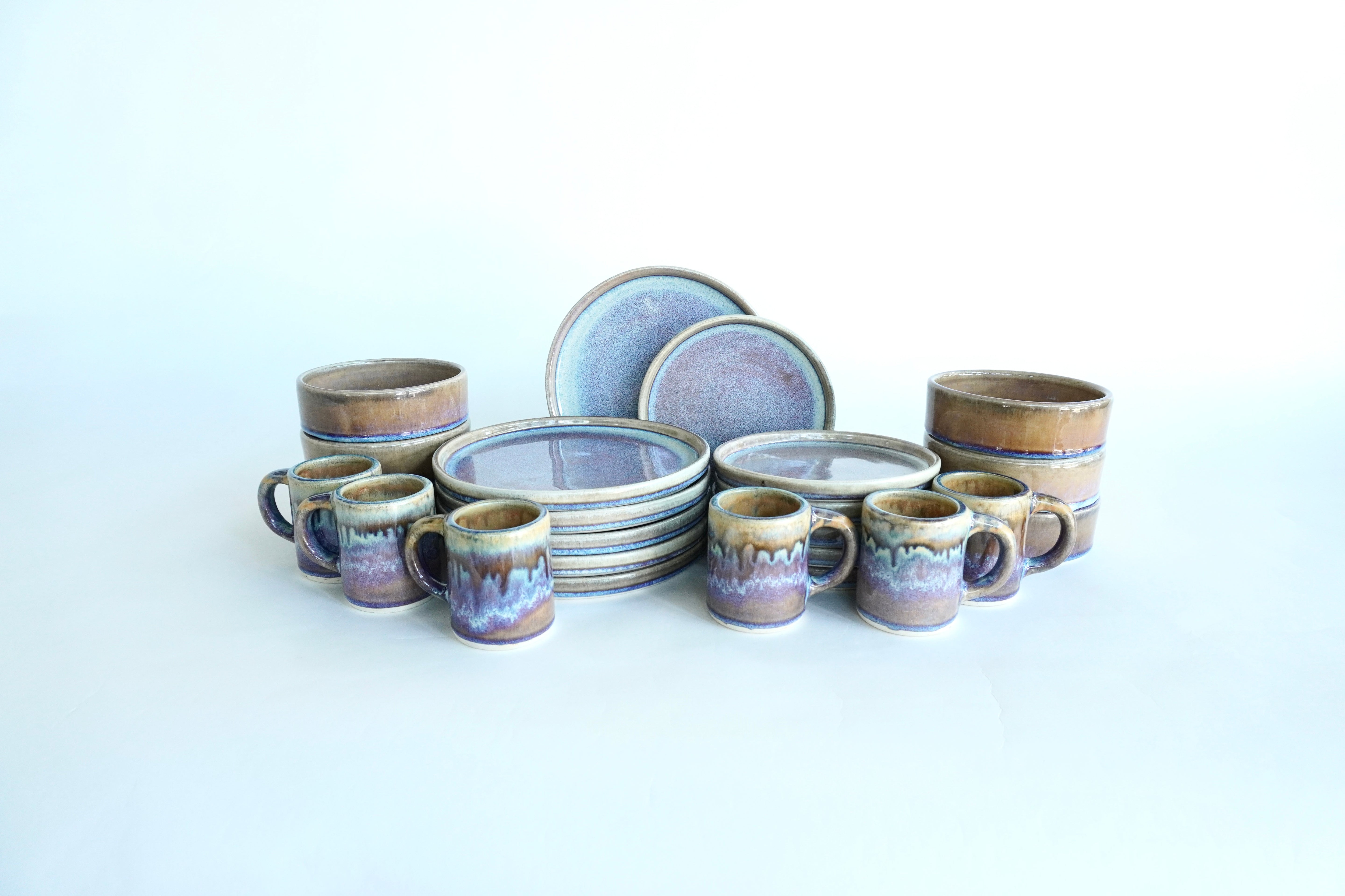 Iris | Set de vajilla línea rústica para 6 personas (con tazas altas)