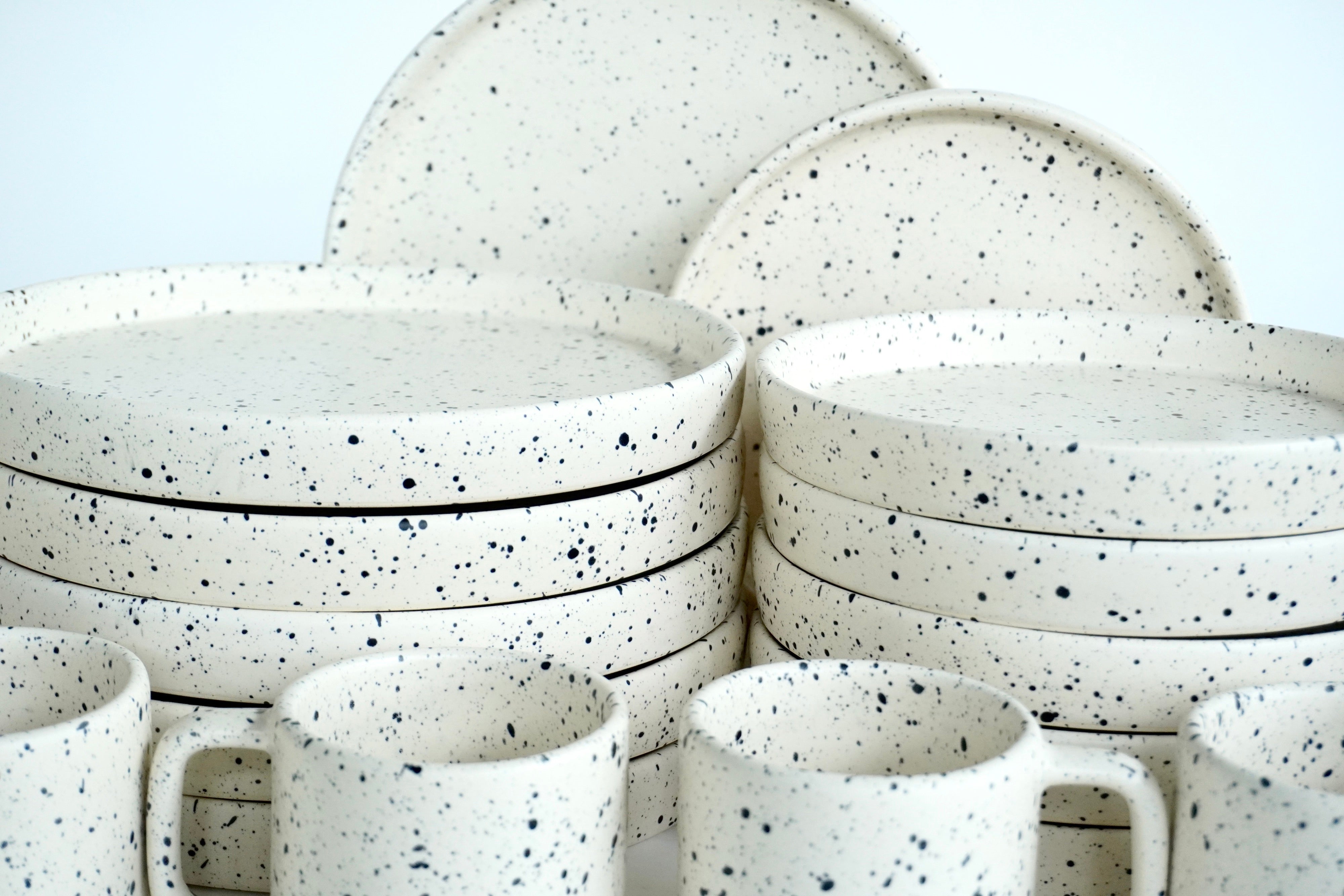 Tulum mate | Set de vajilla línea clásica para 6 personas (con platos trinche & bowls con pared)