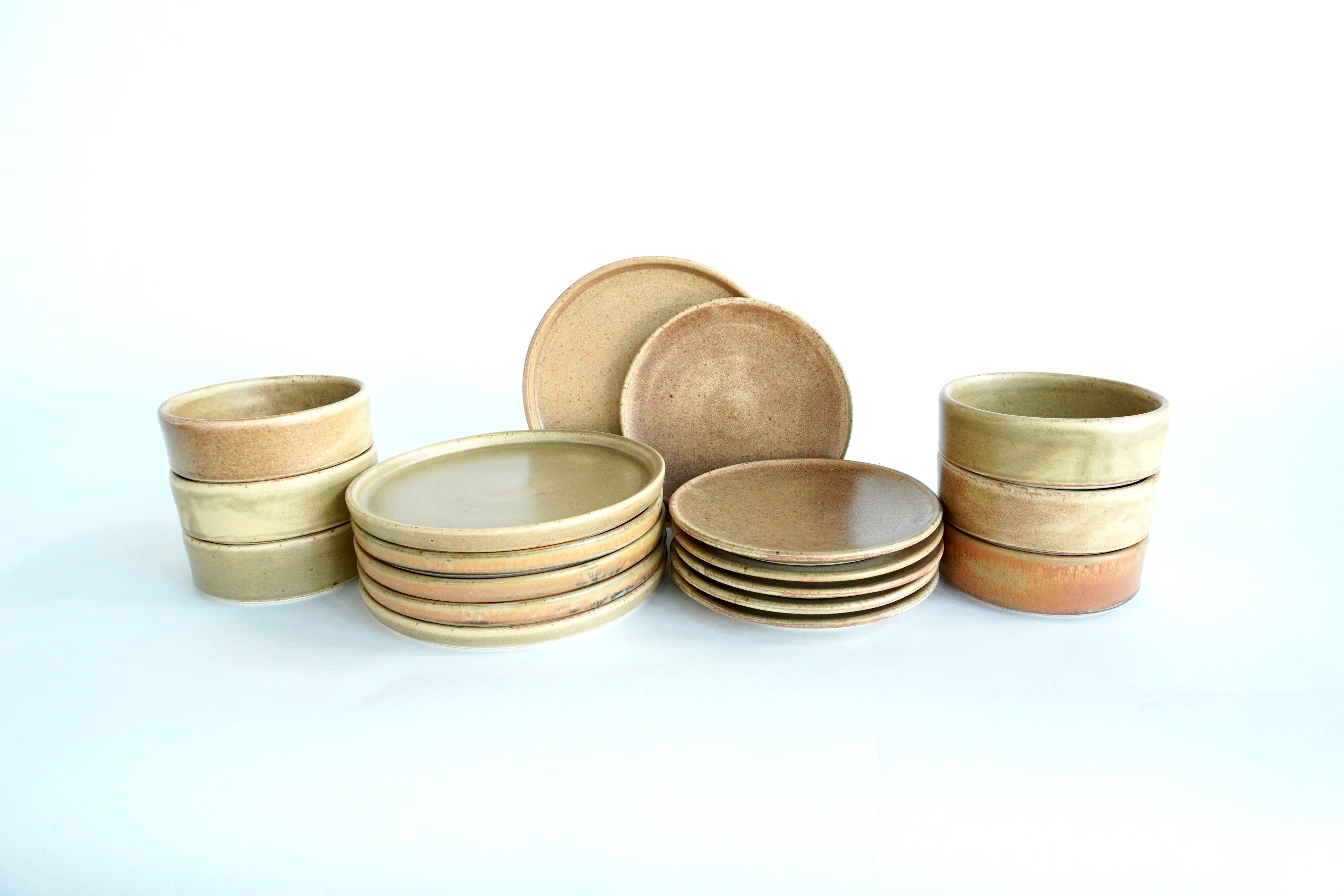 Terracota | Set de vajilla básica línea rústica para 6 personas (con platos postre planos)