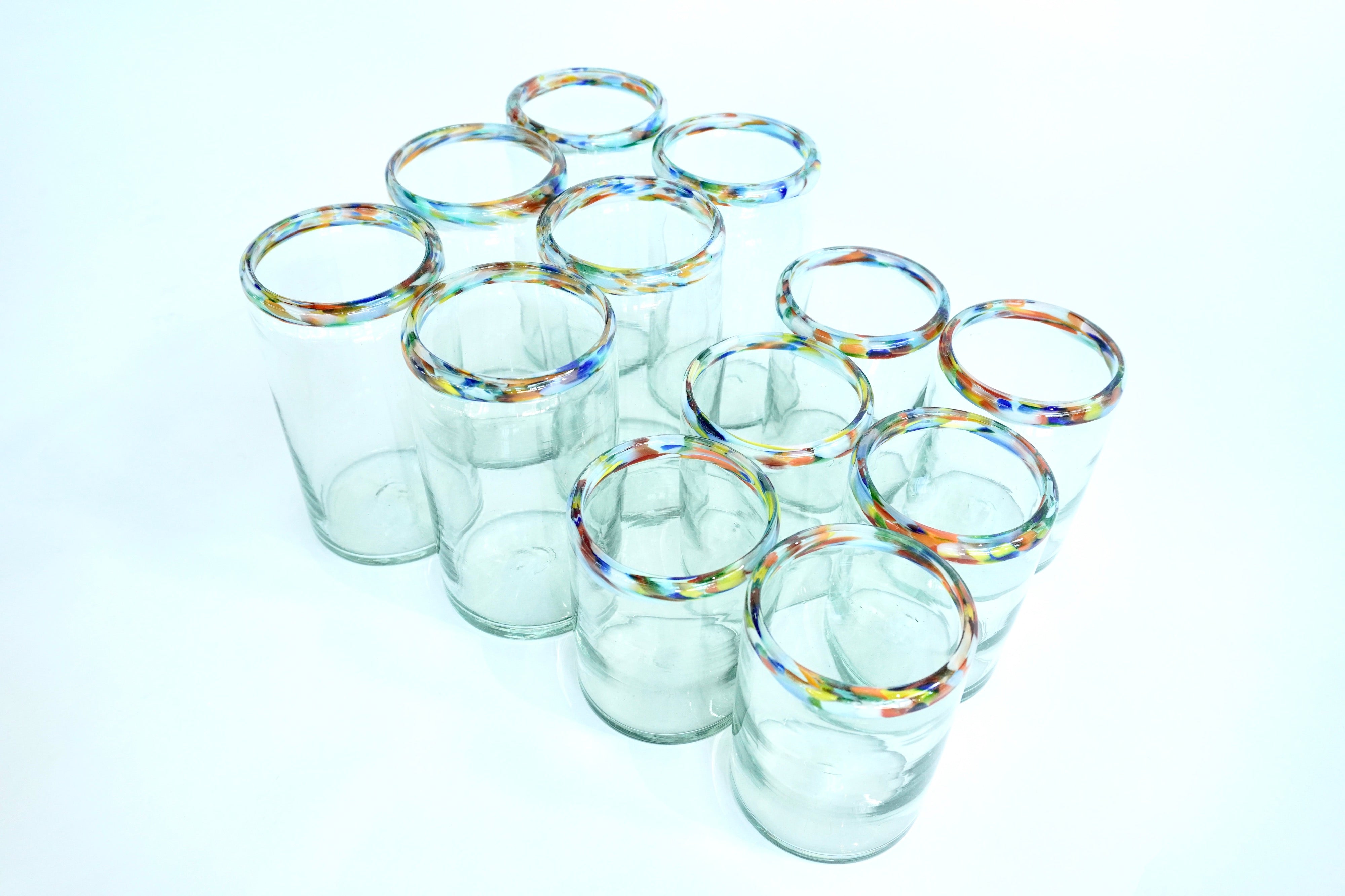 Orilla rivera altos & bajos | Set de 12 vasos de vidrio soplado