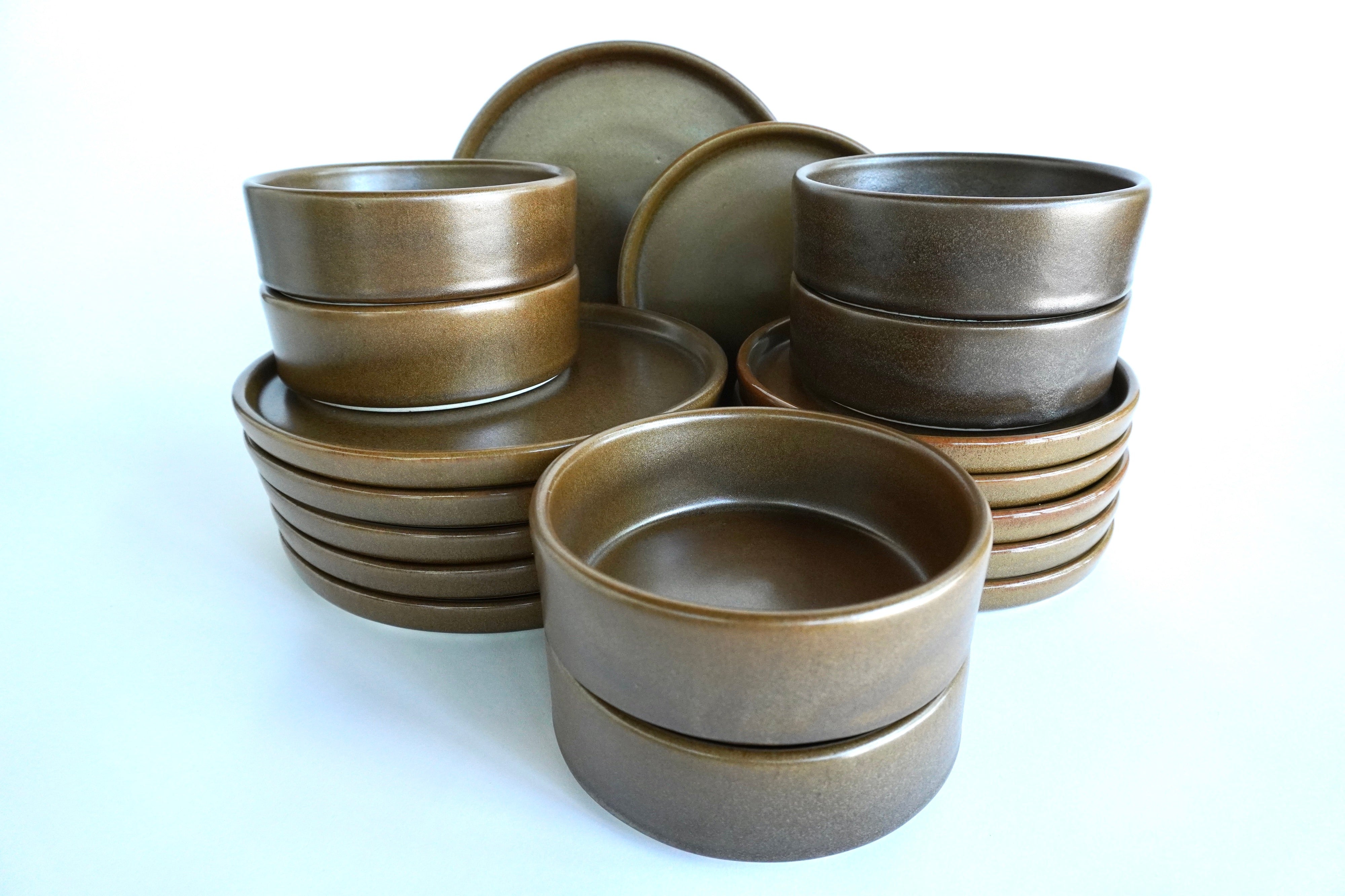 Café mate | Set de vajilla básica línea rústica para 6 personas