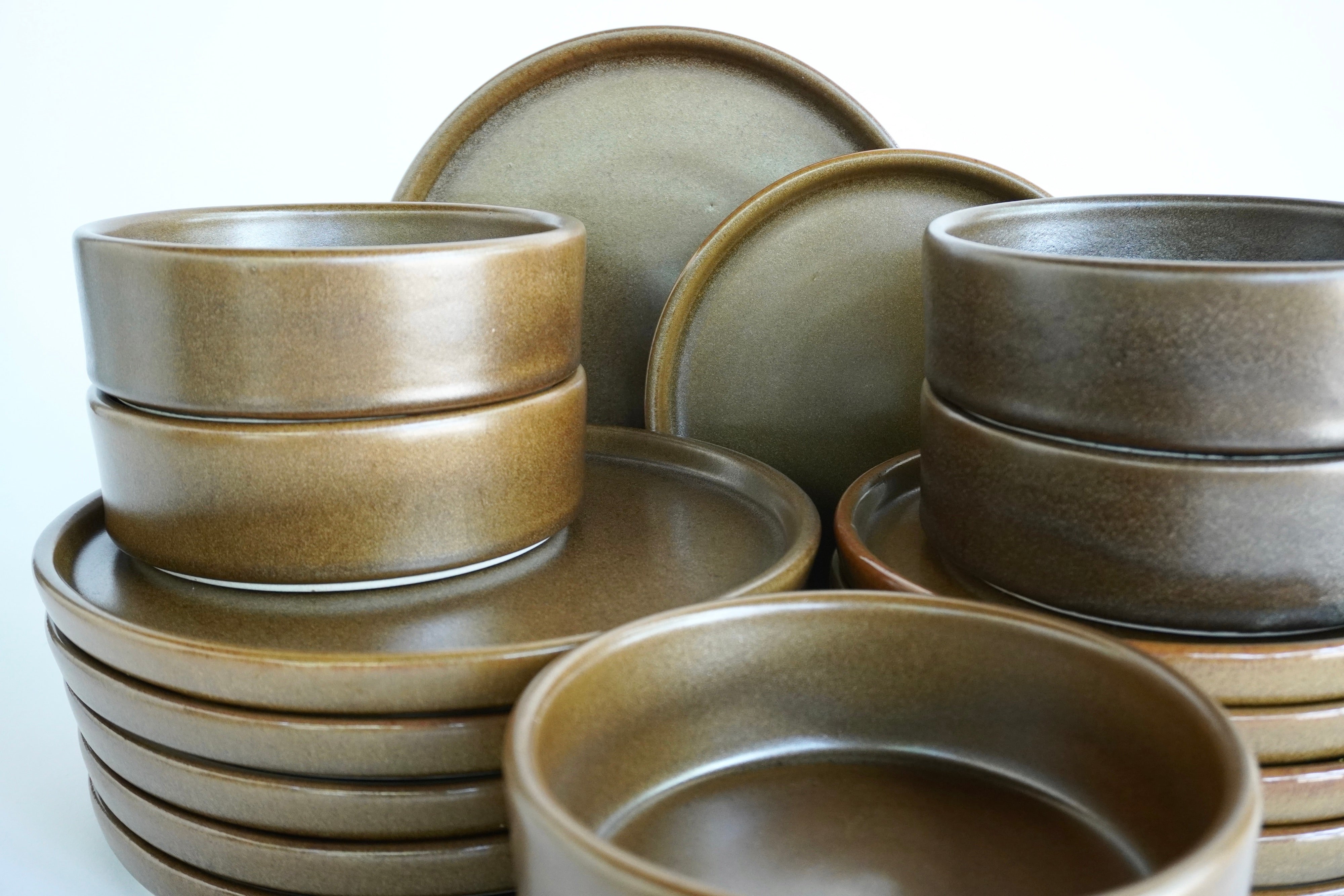 Café mate | Set de vajilla básica línea rústica para 6 personas