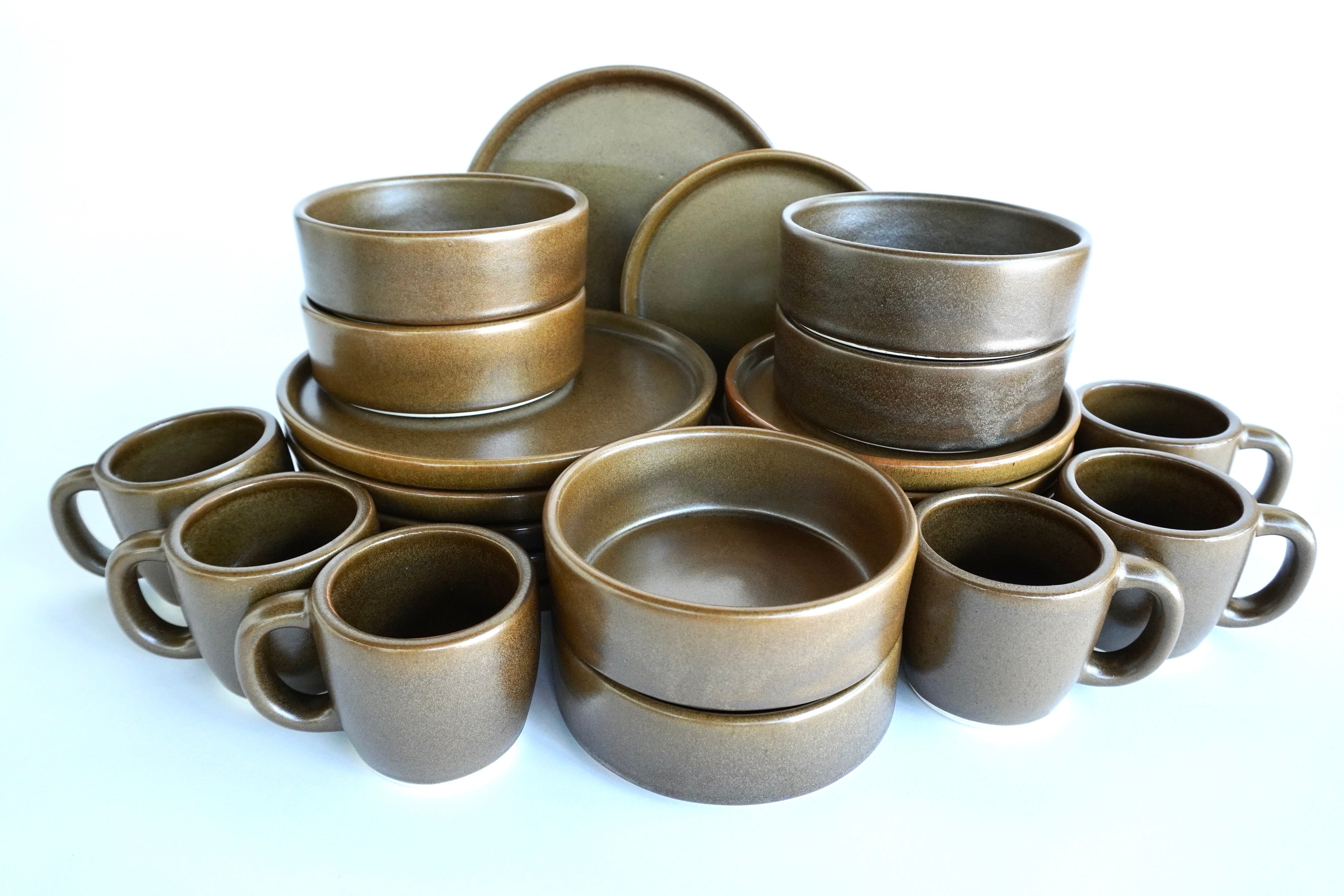 Café mate | Set de vajilla línea rústica para 6 personas