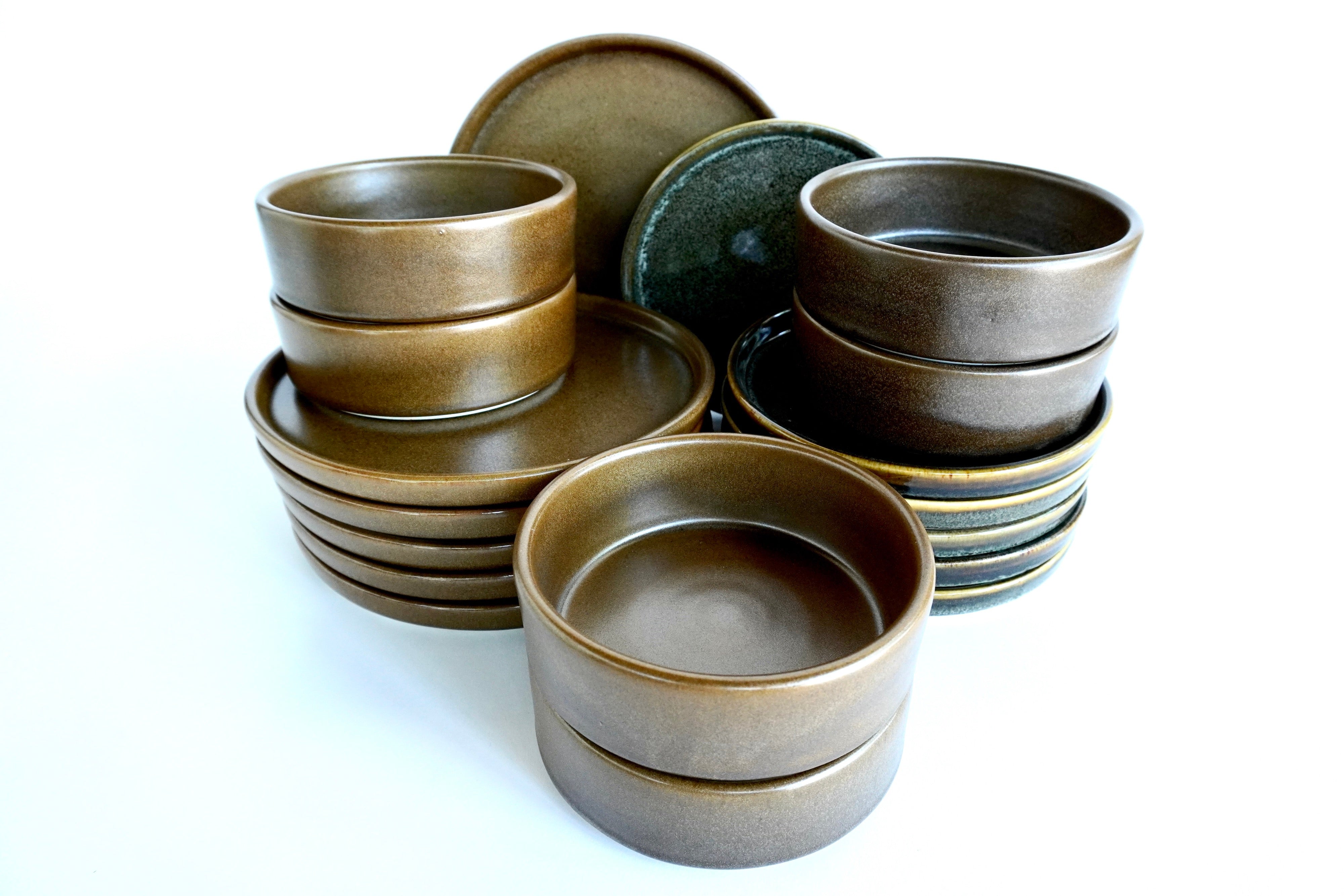 Café mate & Bio | Set de vajilla básica línea rústica para 6 personas