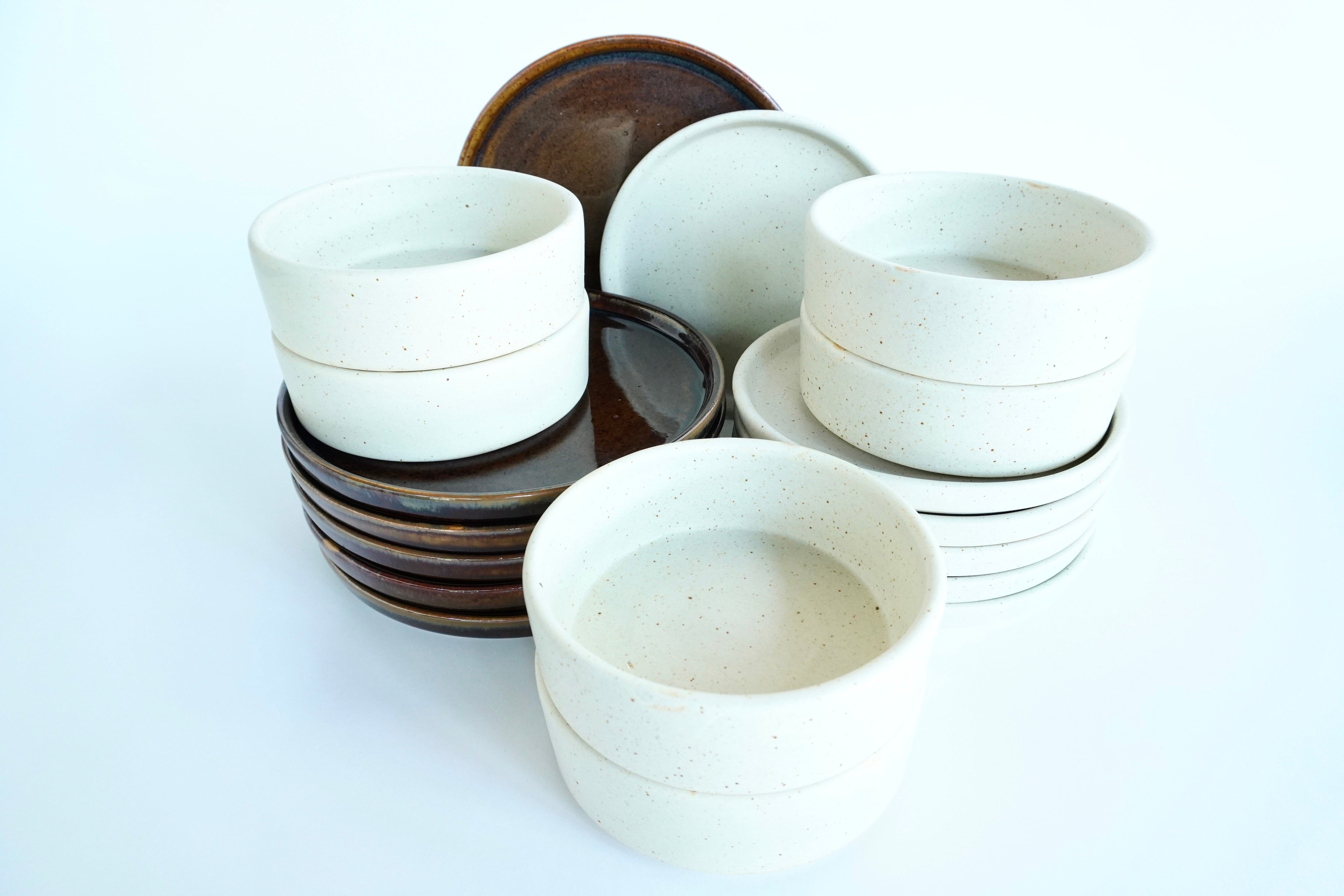 Caramelo & Arena blanca | Set de vajilla básica línea rústica para 6 personas