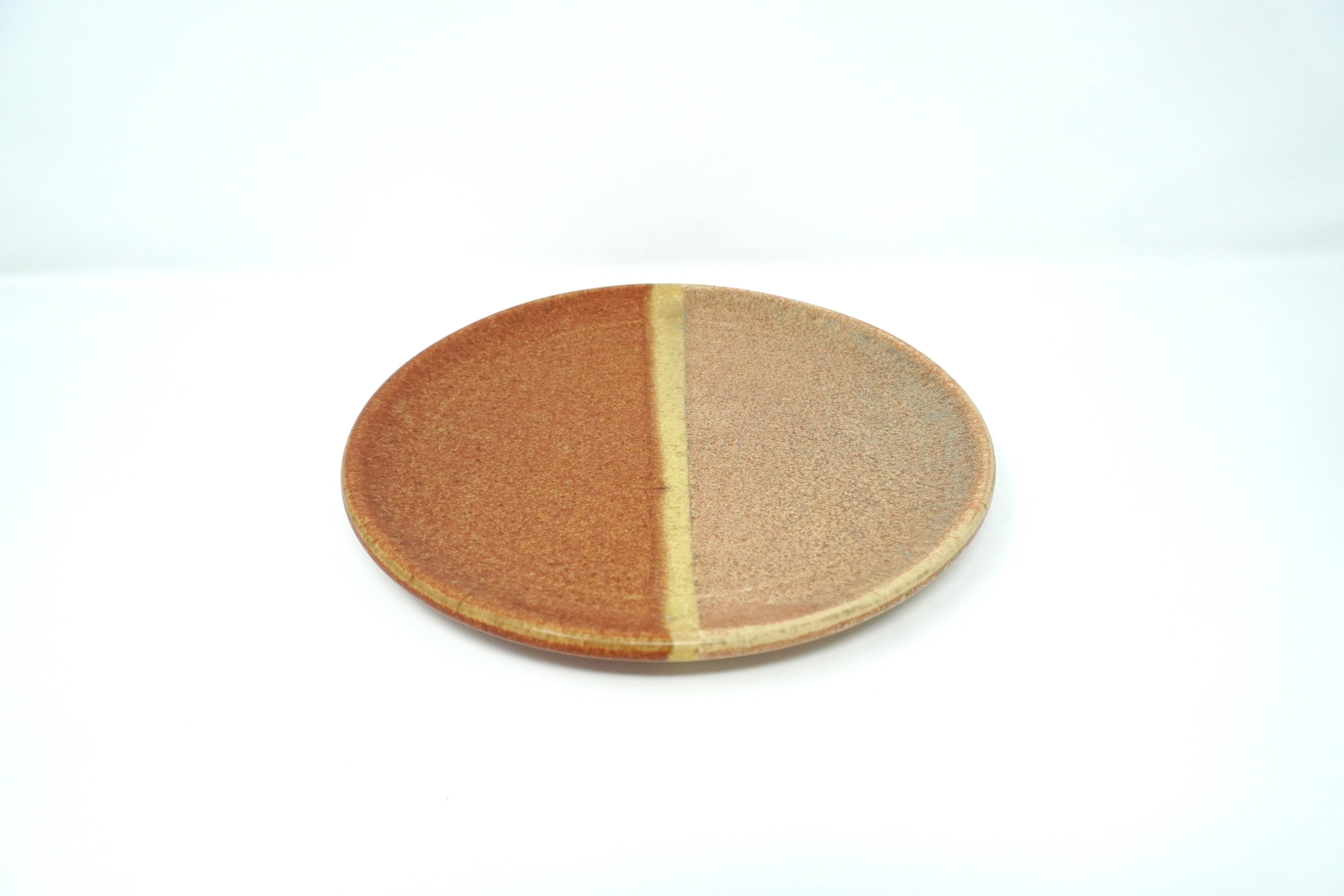 Duo ladrillo & terracota | Plato postre plano Ø 21 cm línea rústica