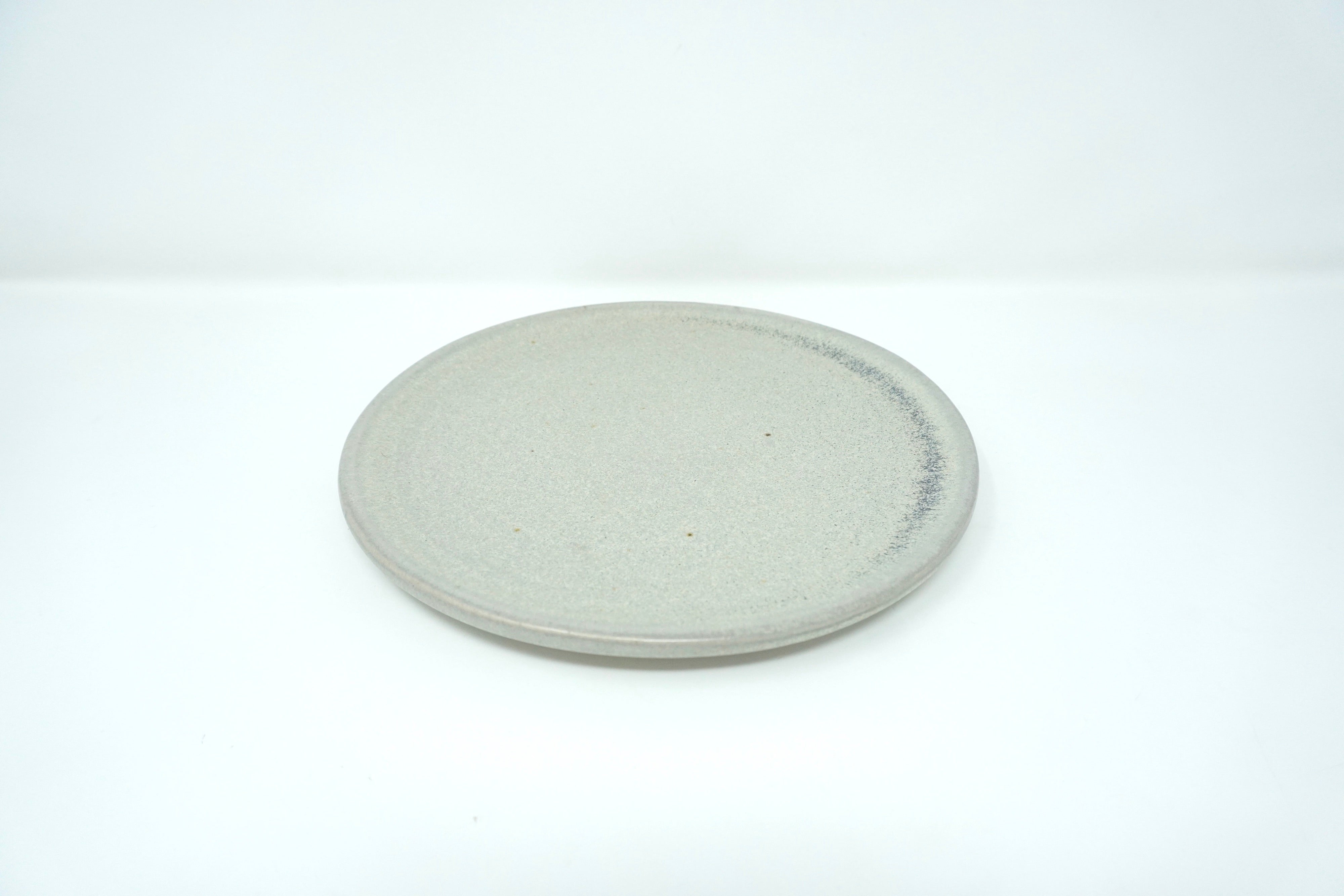 Gris mate | Plato postre plano Ø 21 cm línea rústica