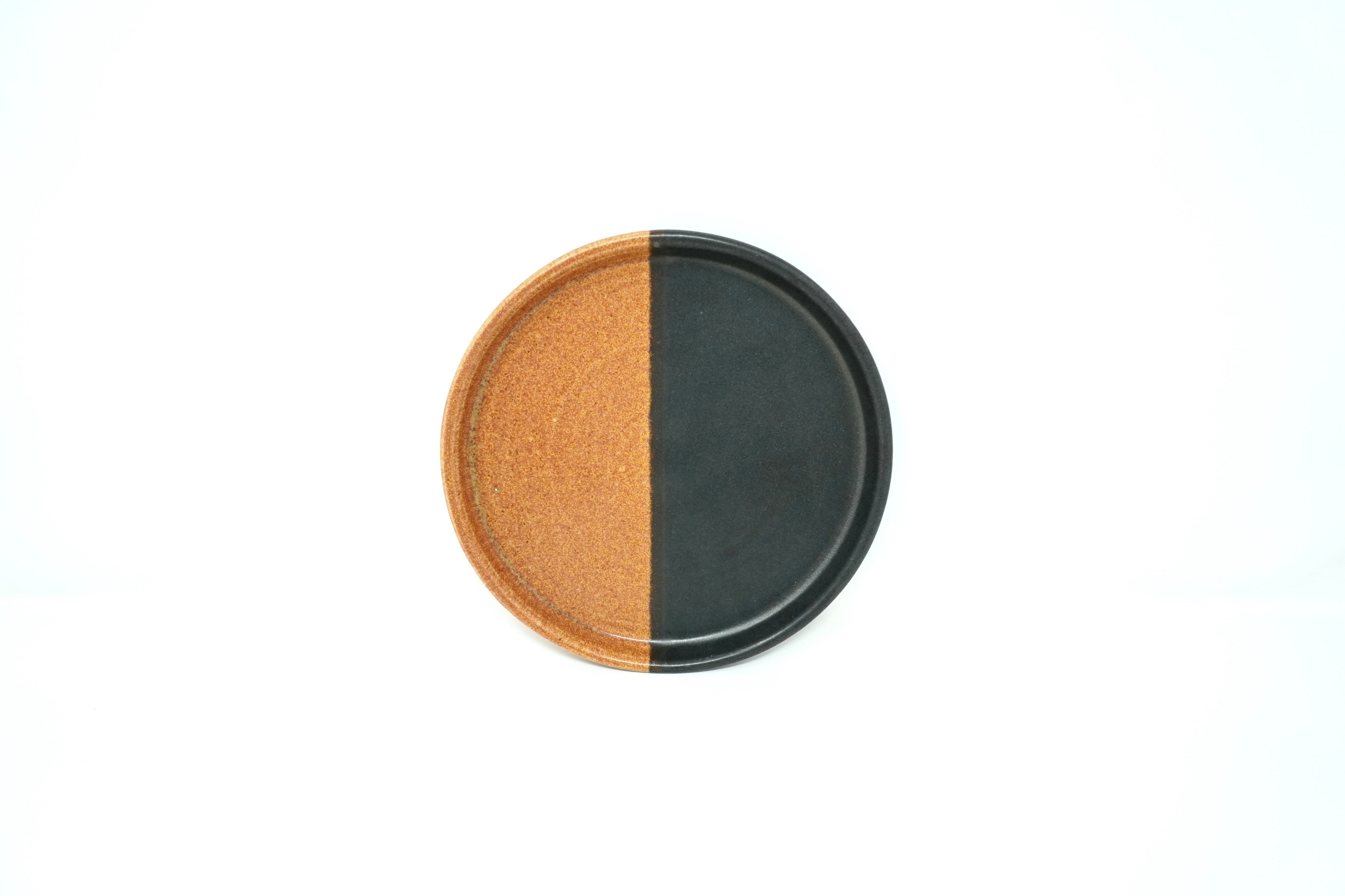 Duo piedra negra & ladrillo | Plato postre con pared Ø 21 cm línea rústica