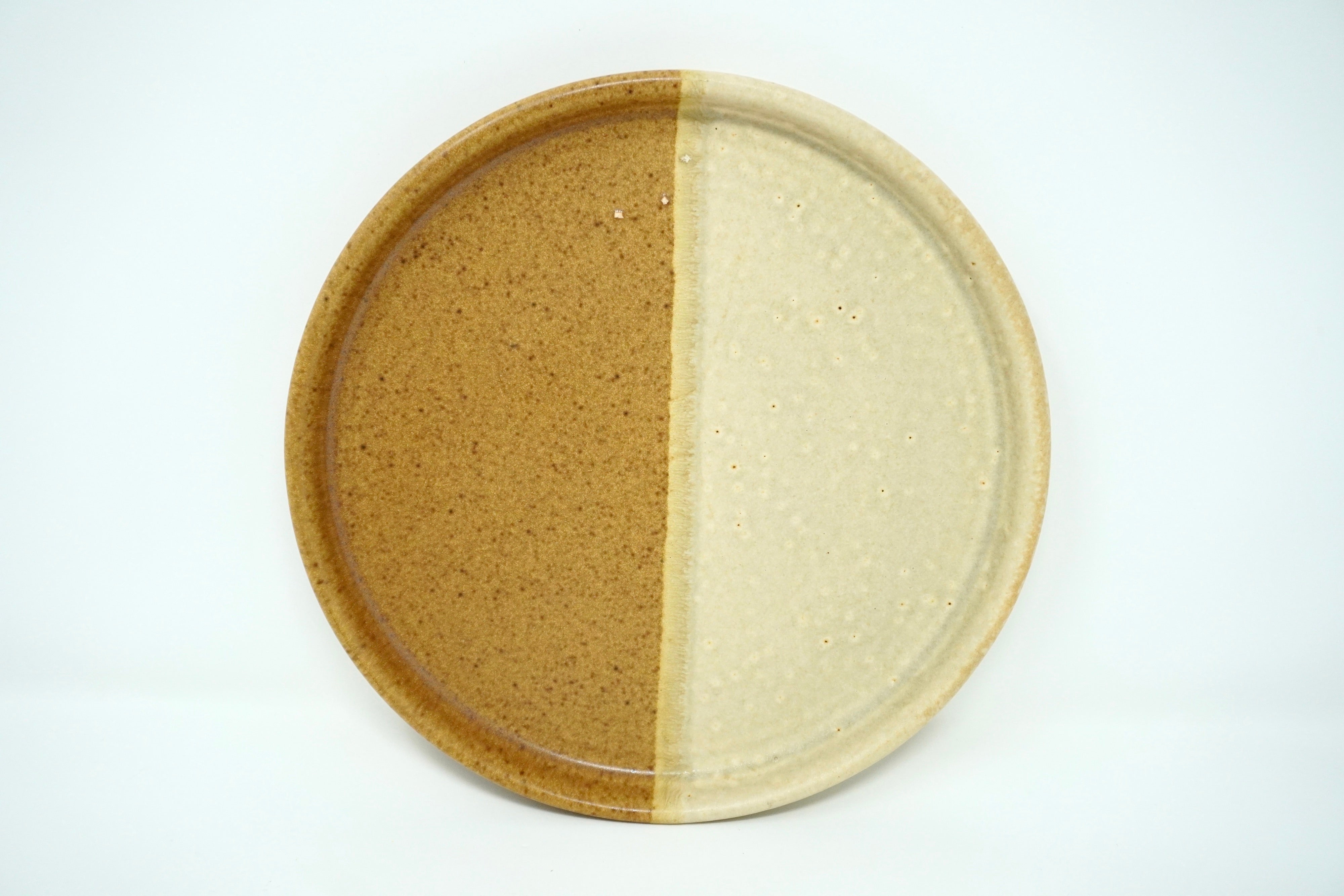 Duo arena blanca & ladrillo | Plato postre con pared Ø 21 cm línea rústica