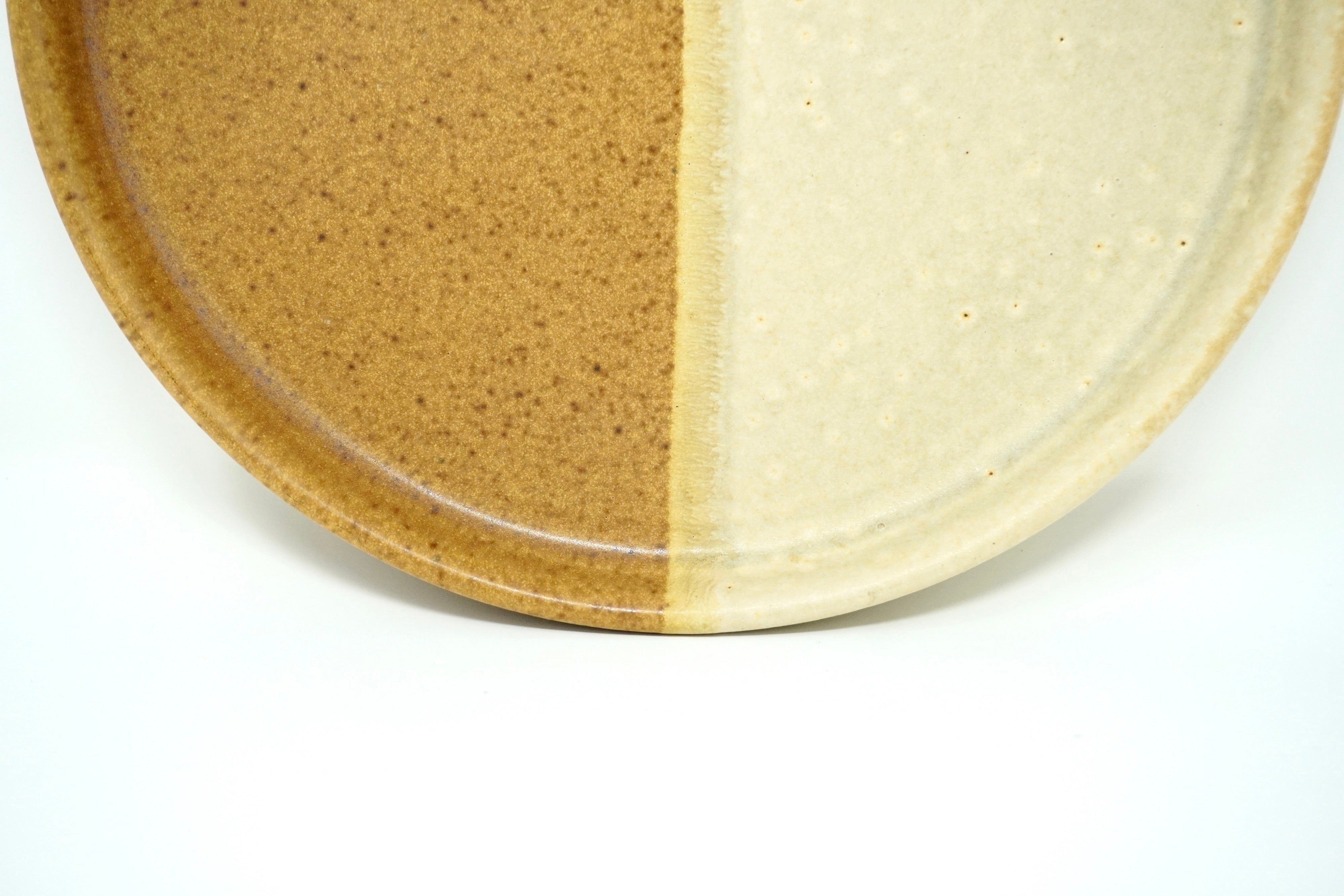 Duo arena blanca & ladrillo | Plato postre con pared Ø 21 cm línea rústica