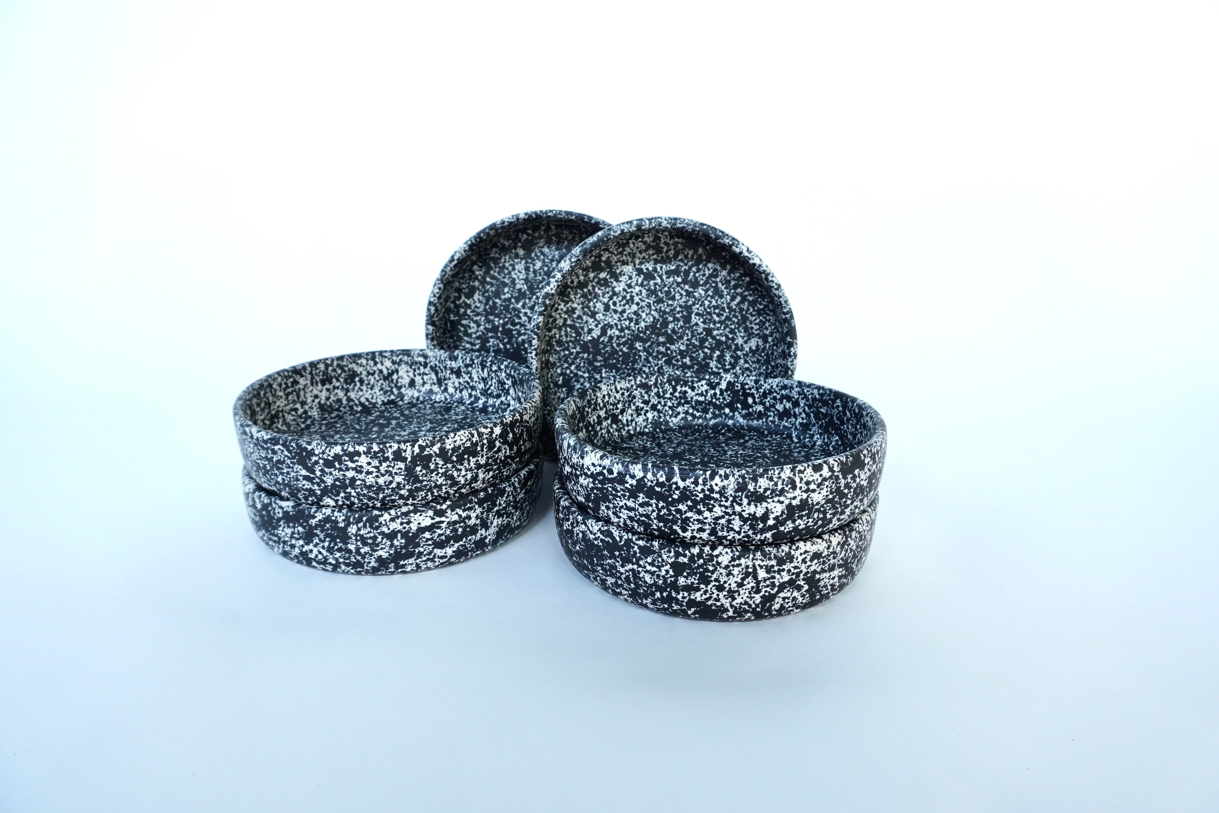 Black grey mate | Set de 6 bowls con pared línea clásica