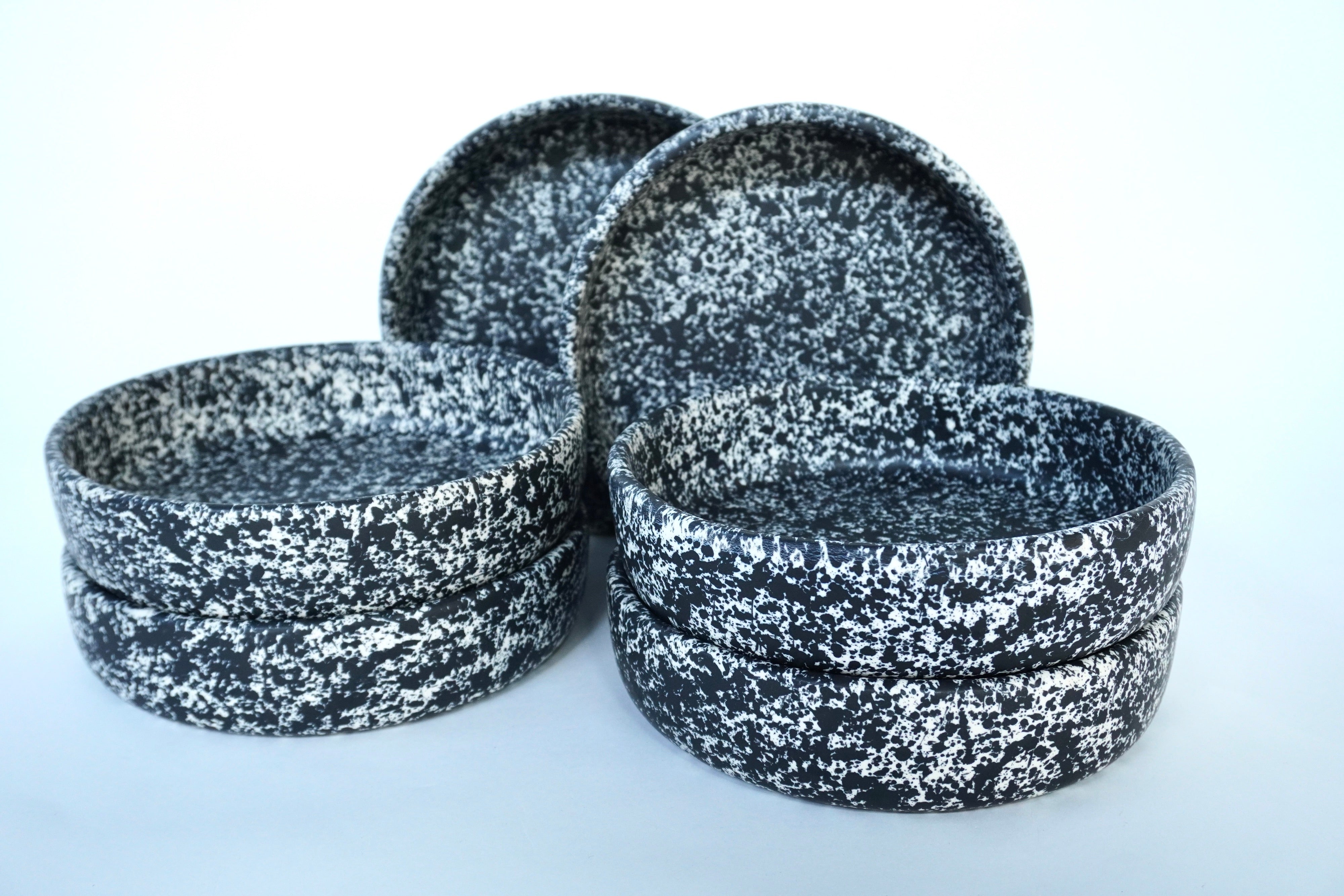 Black grey mate | Set de 6 bowls con pared línea clásica