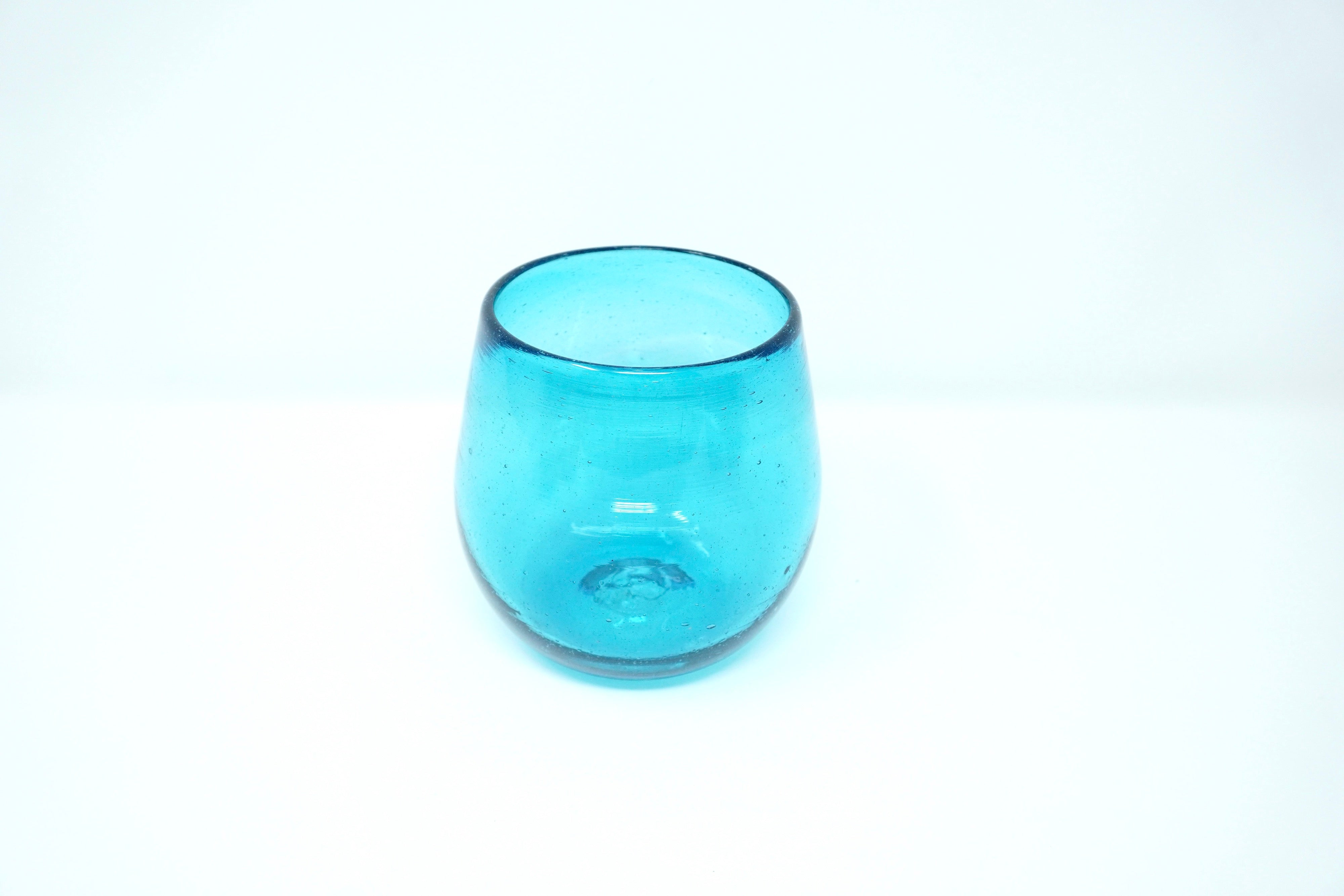 Turquesa stemless | Set de 40 vasos de vidrio soplado