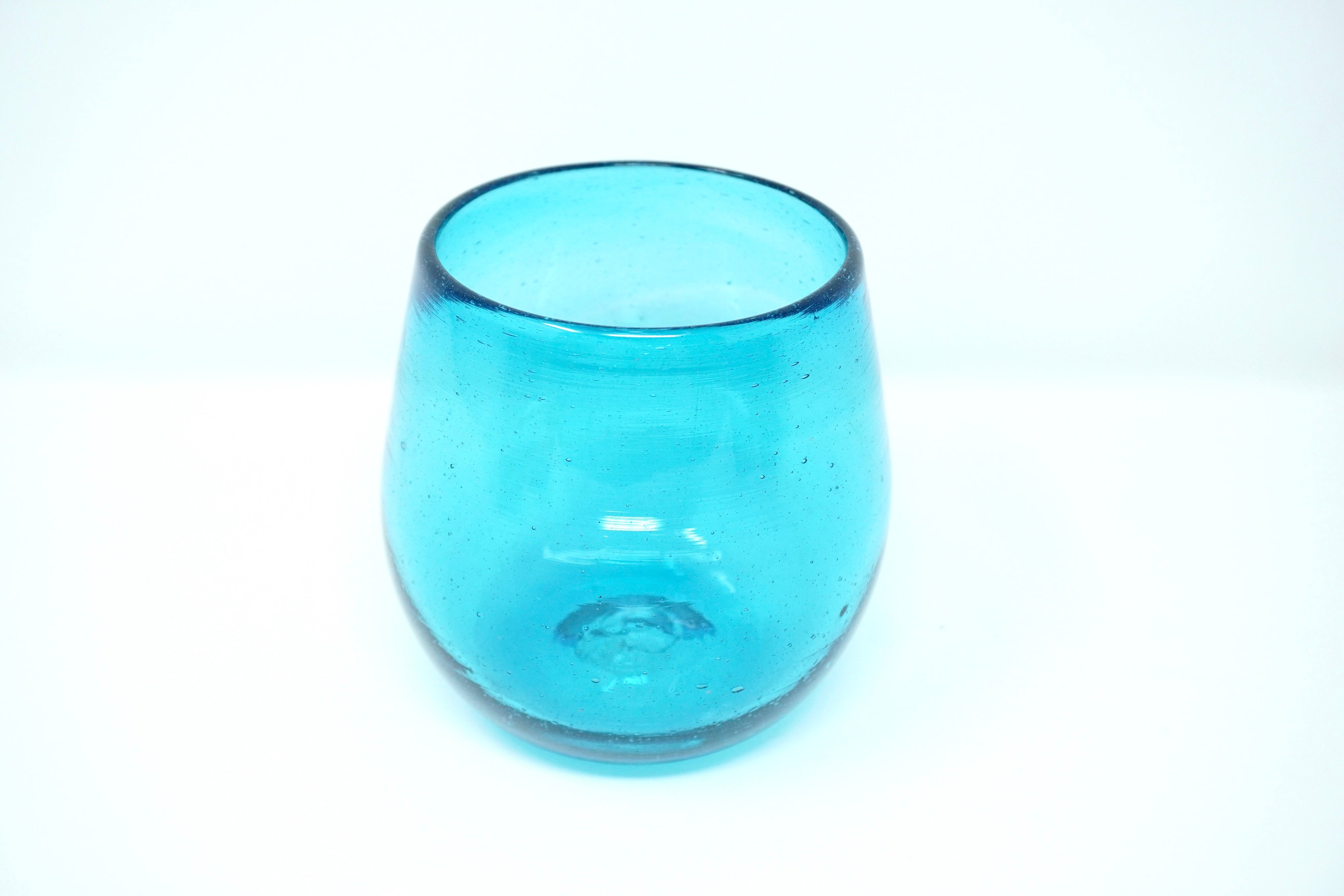 Turquesa stemless | Set de 40 vasos de vidrio soplado