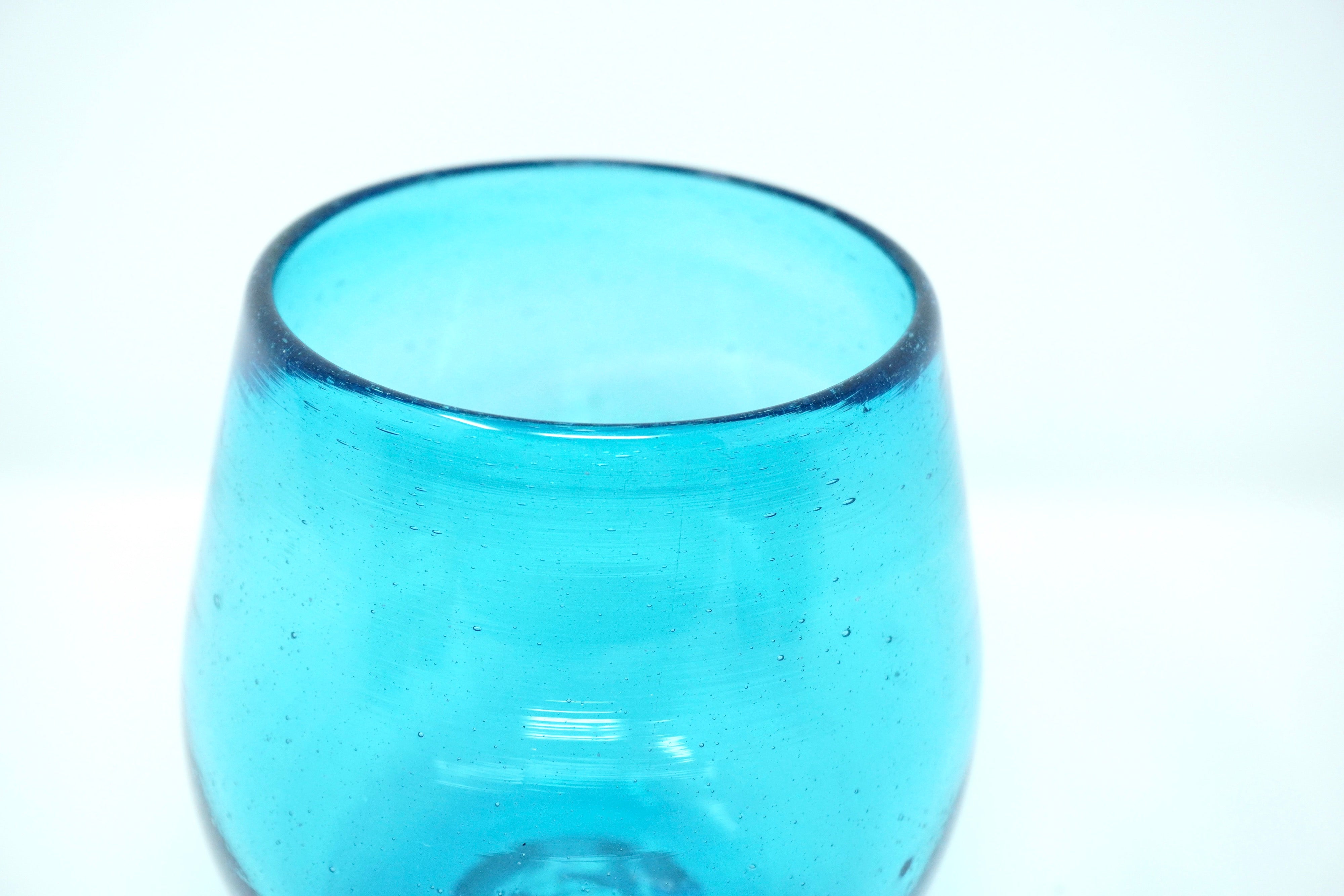 Turquesa stemless | Set de 40 vasos de vidrio soplado