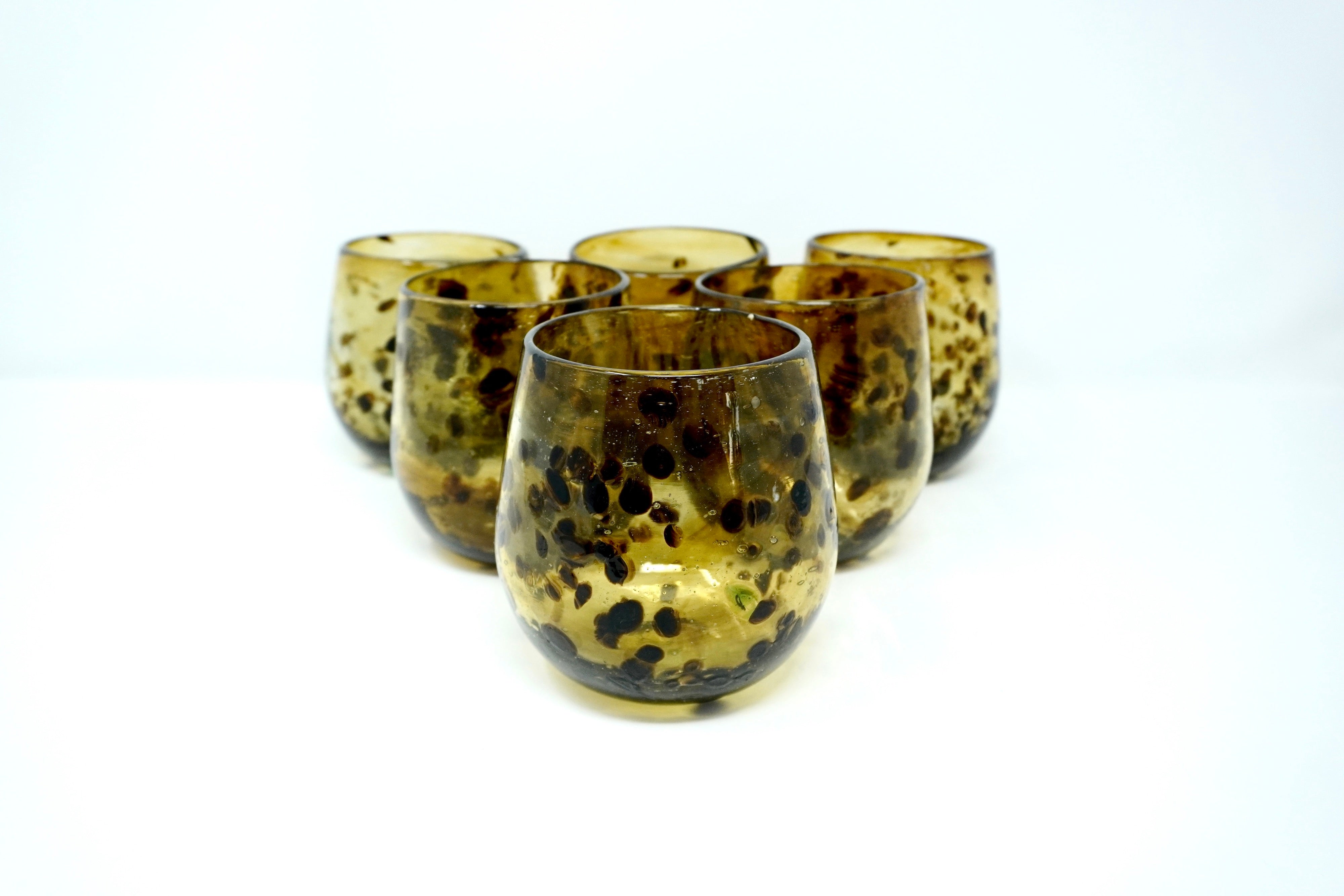 Carey stemless | Set de 6 vasos de vidrio soplado