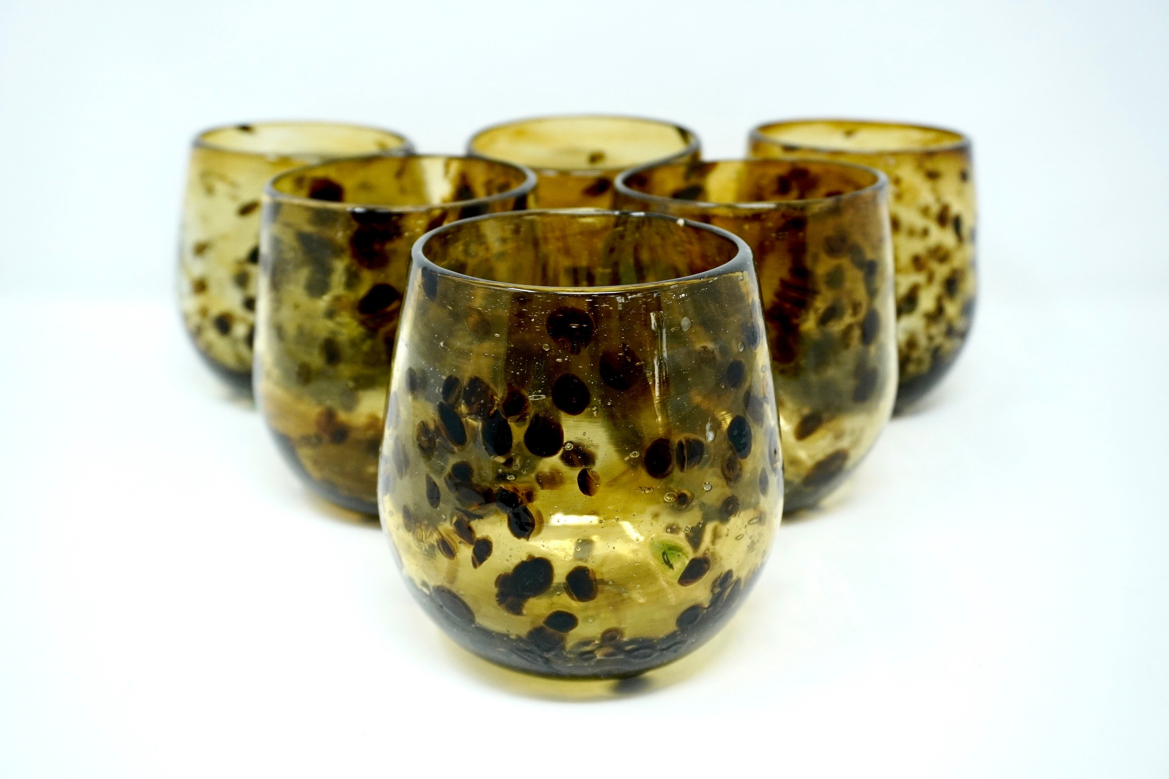 Carey stemless | Set de 6 vasos de vidrio soplado