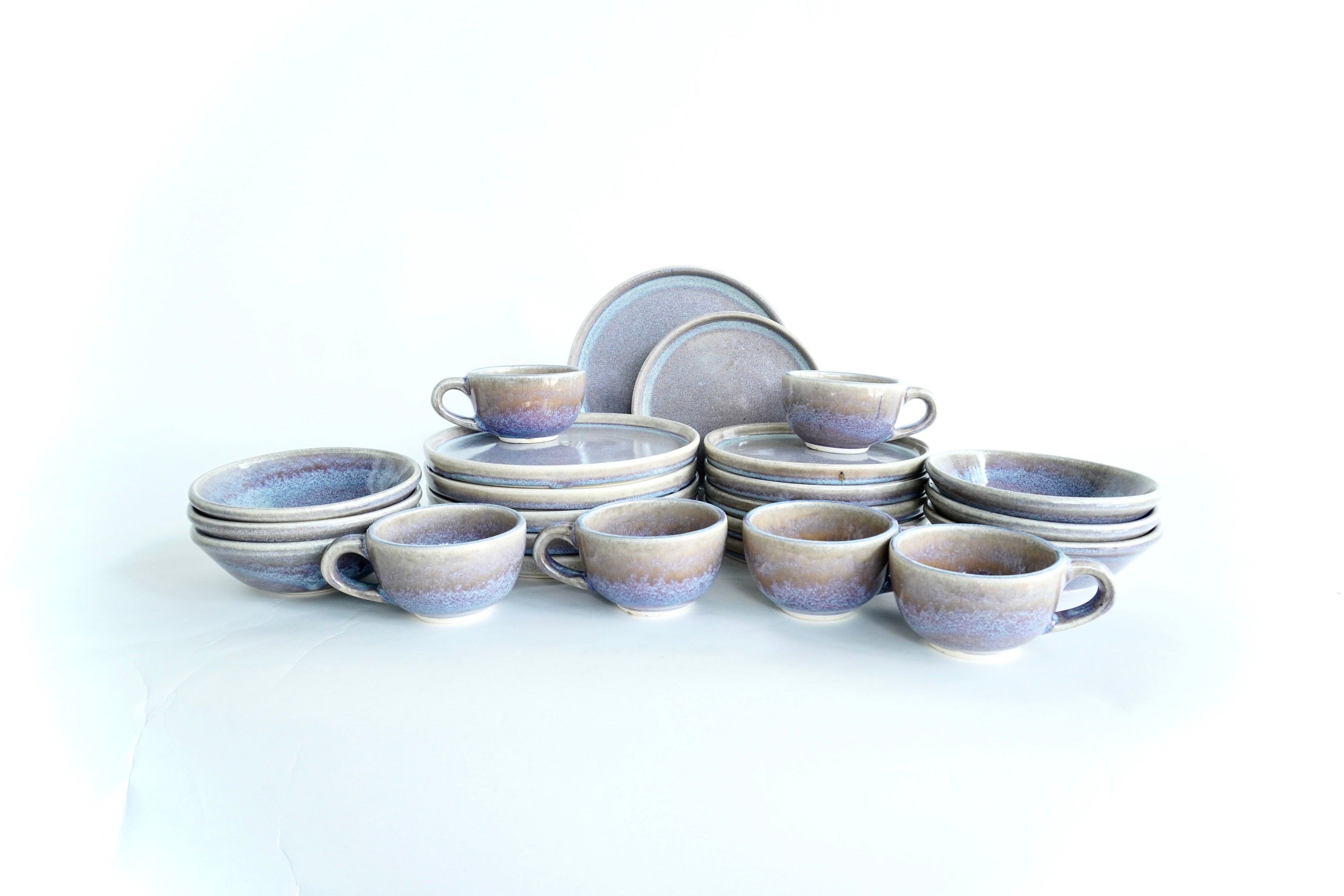 Iris | Set de vajilla línea rústica para 6 personas (con bowls soperos)