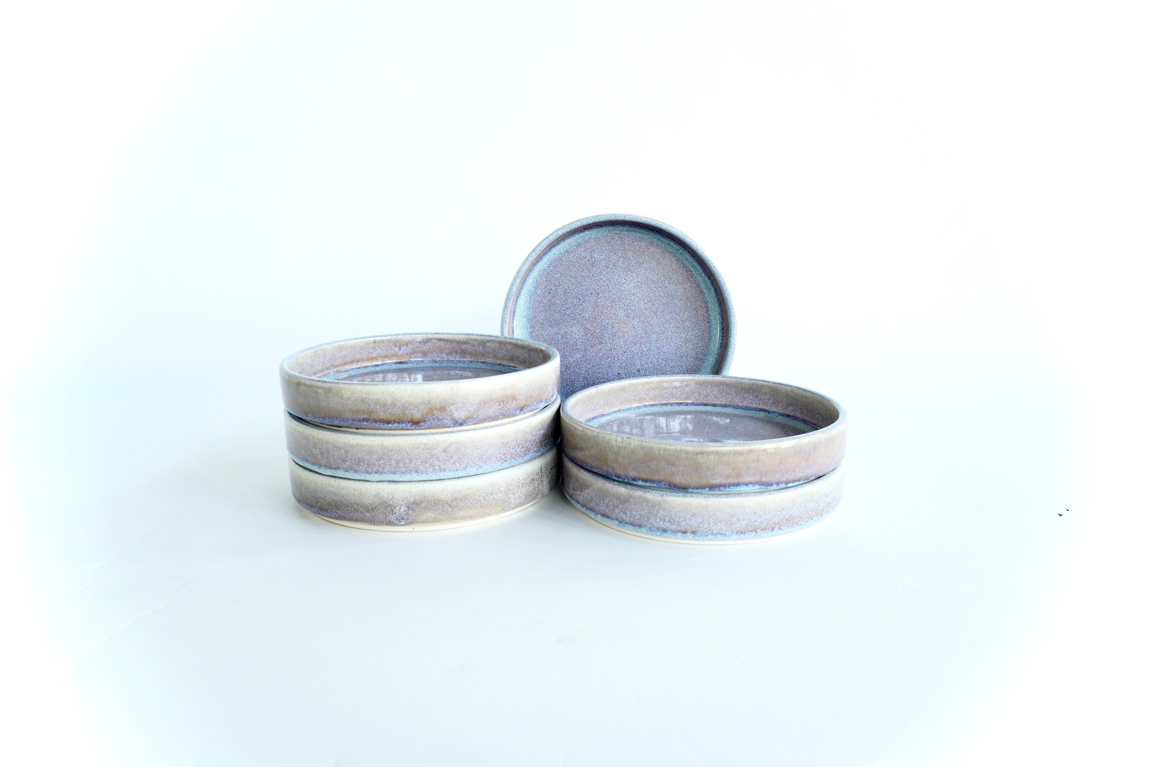 Iris | Set de 6 platos medios Ø 22 cm - pared 4 cm línea rústica