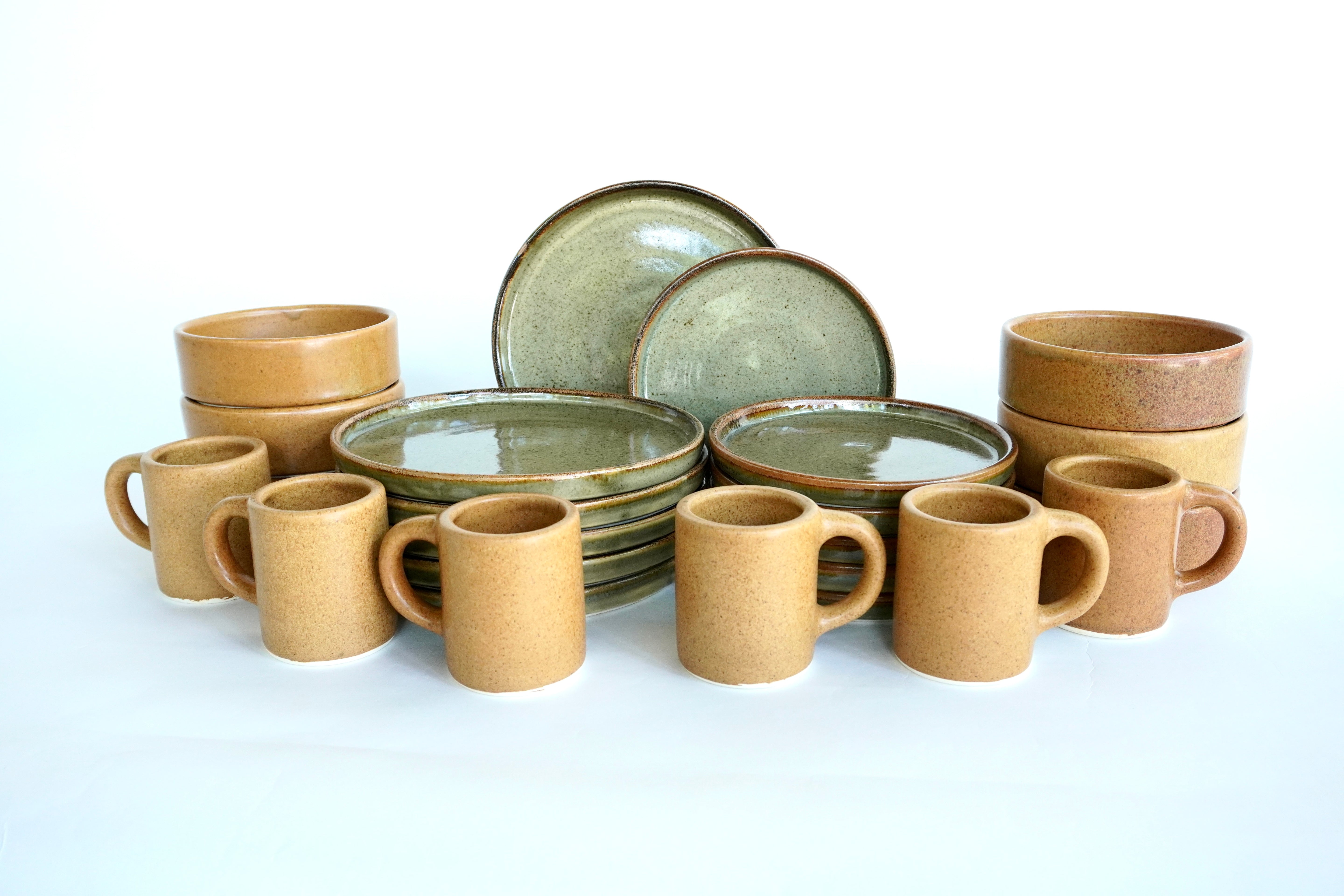 Mixta Caoba & Ladrillo | Set de vajilla línea rústica para 6 personas