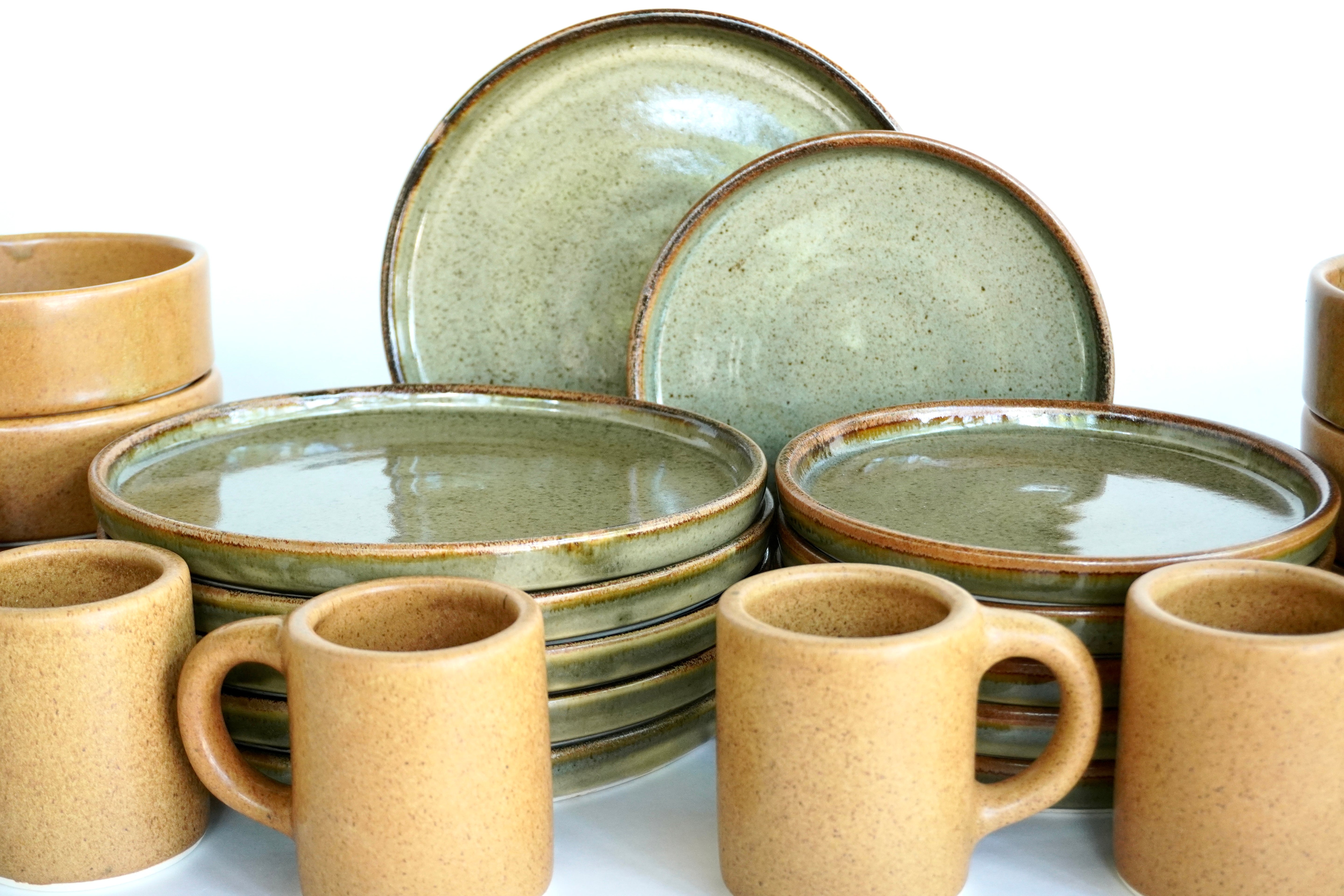 Mixta Caoba & Ladrillo | Set de vajilla línea rústica para 6 personas