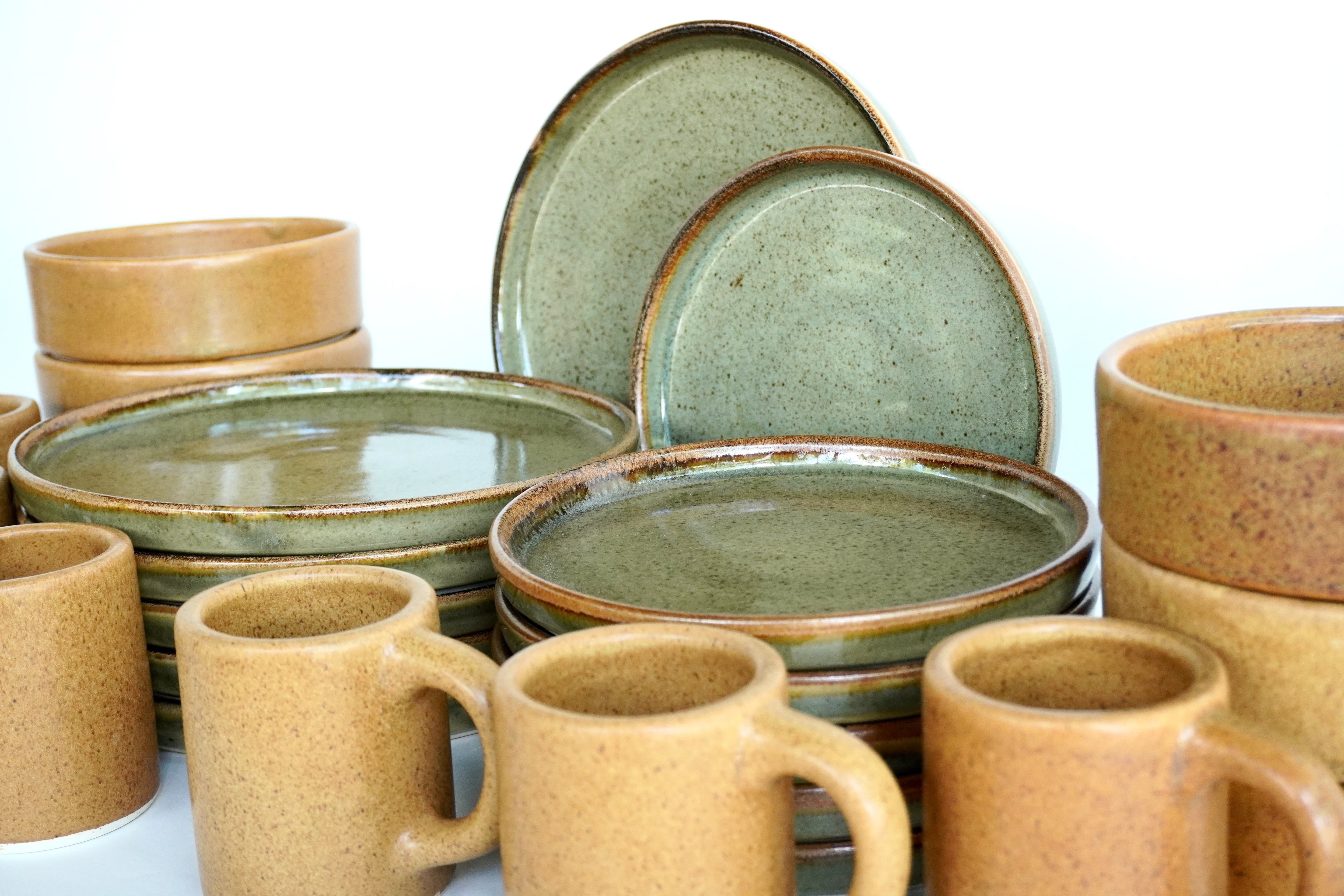 Mixta Caoba & Ladrillo | Set de vajilla línea rústica para 6 personas