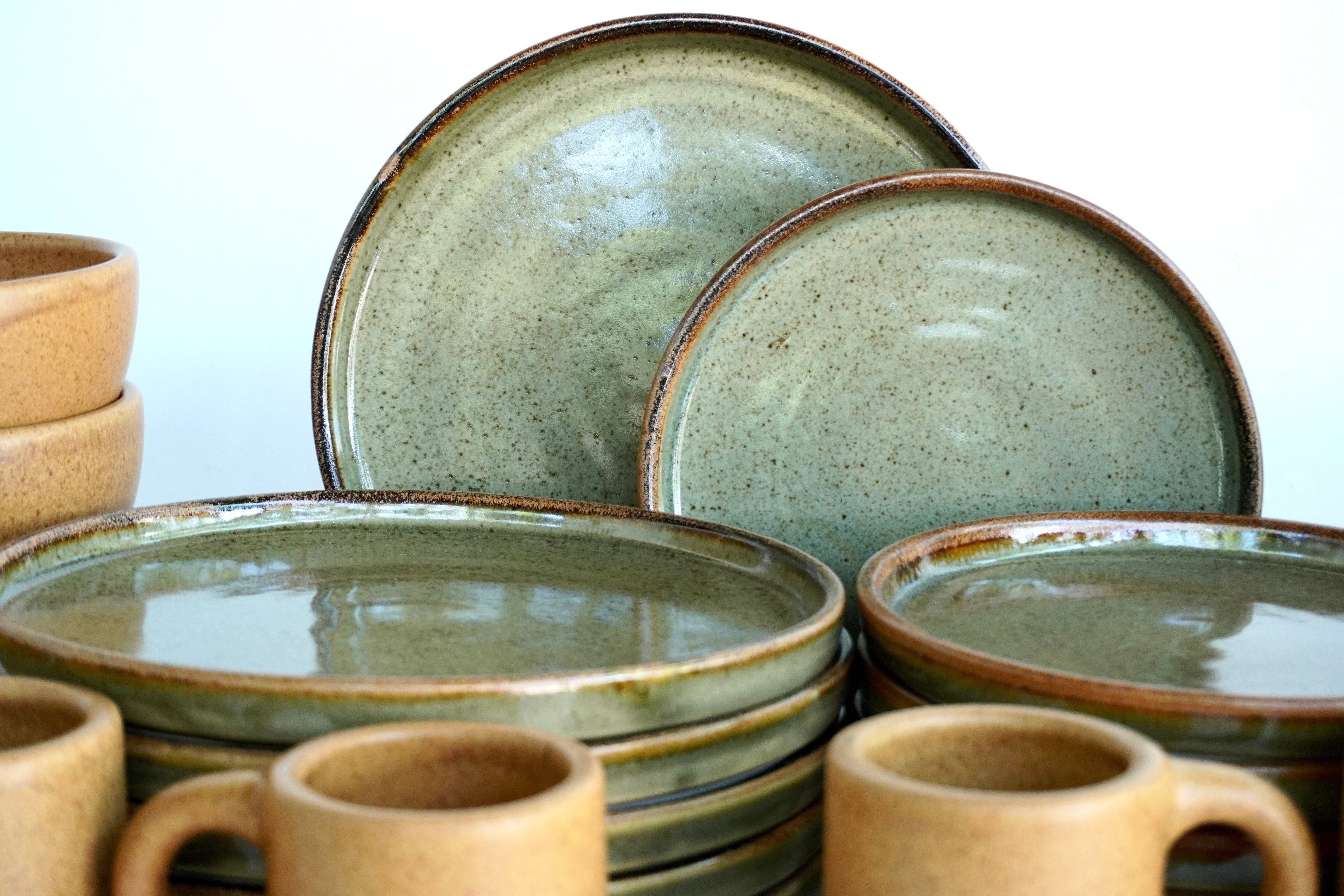 Mixta Caoba & Ladrillo | Set de vajilla línea rústica para 6 personas