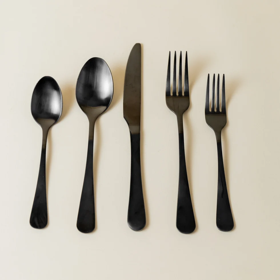 Black matte | Cubiertos onyx 5 piezas por servicio