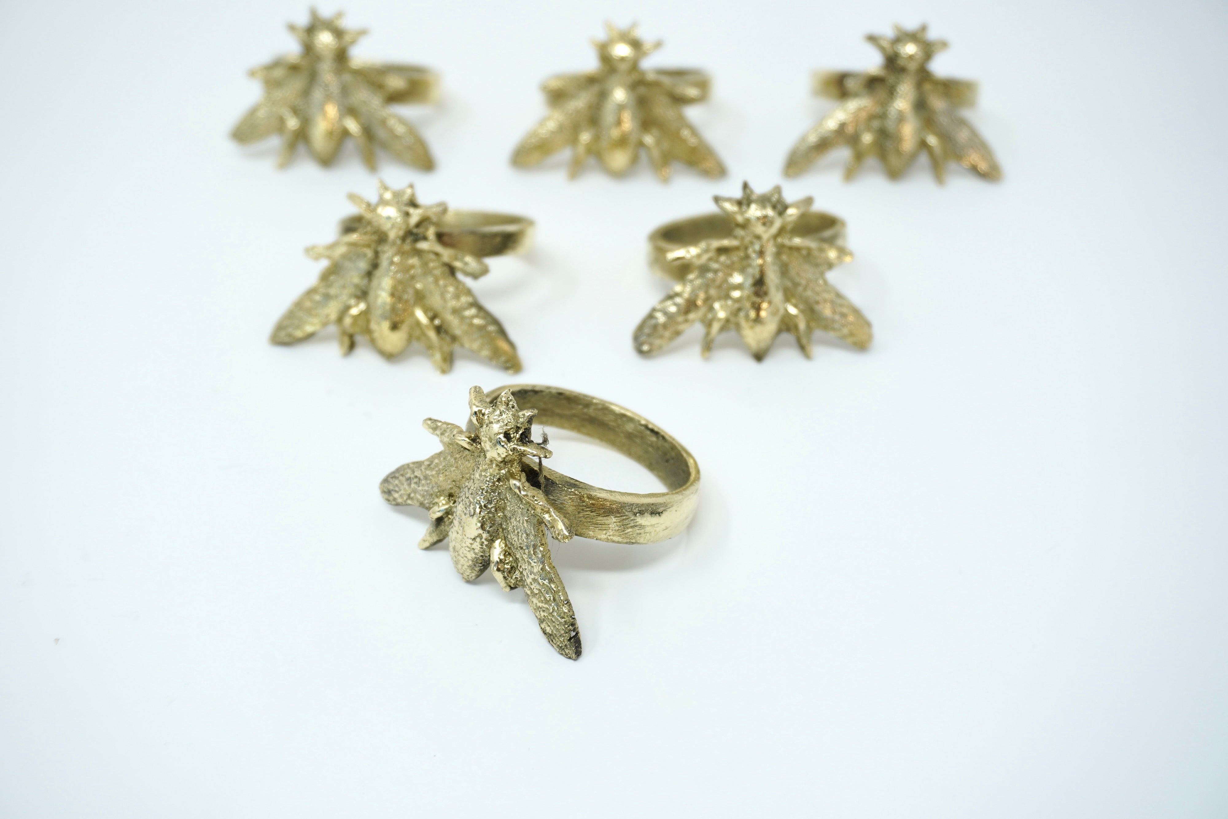 Servilleteros de Bronce Abeja Dorada 6 Piezas