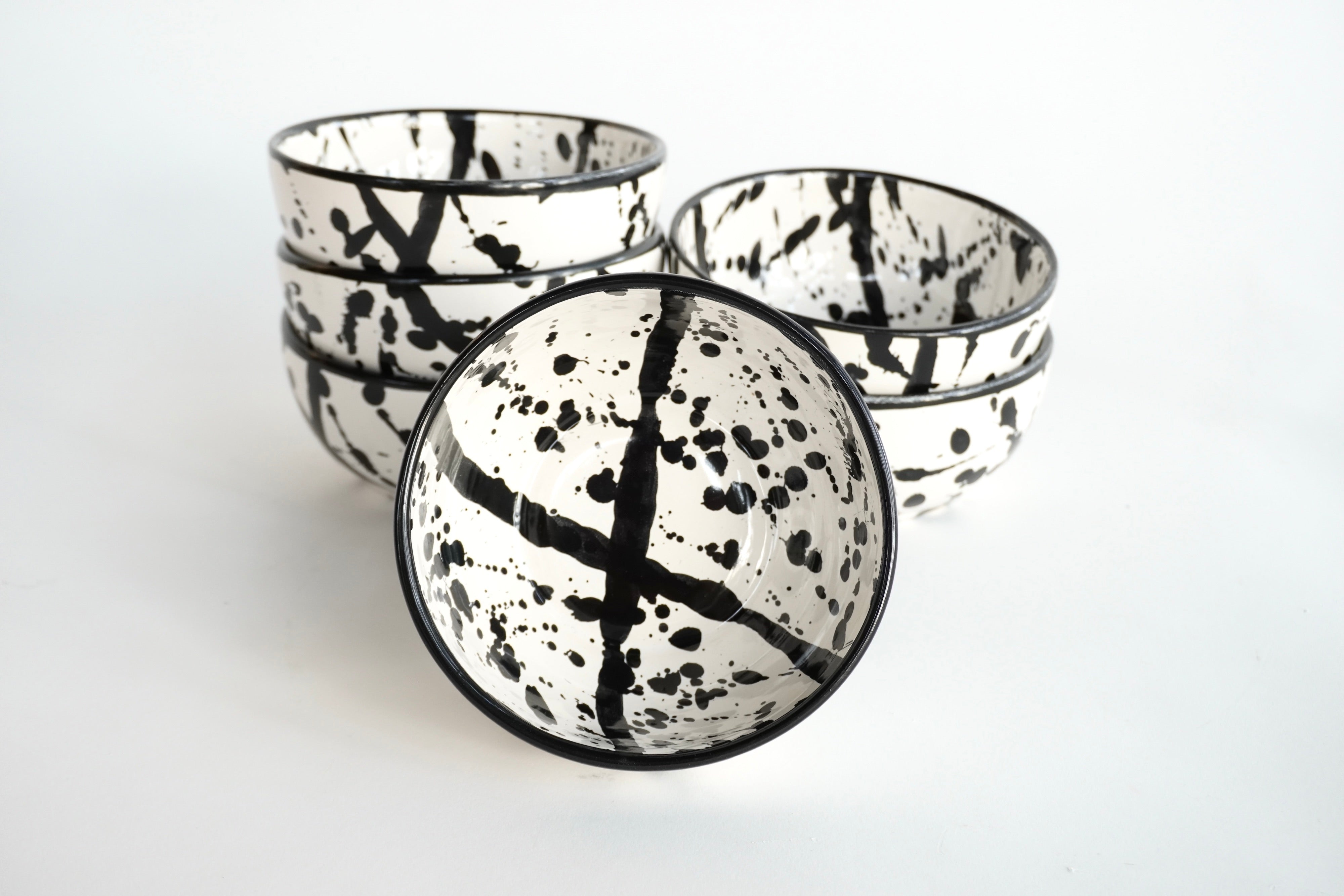 Negro Maya Brillante Set de 6 Bowls Consomeros
