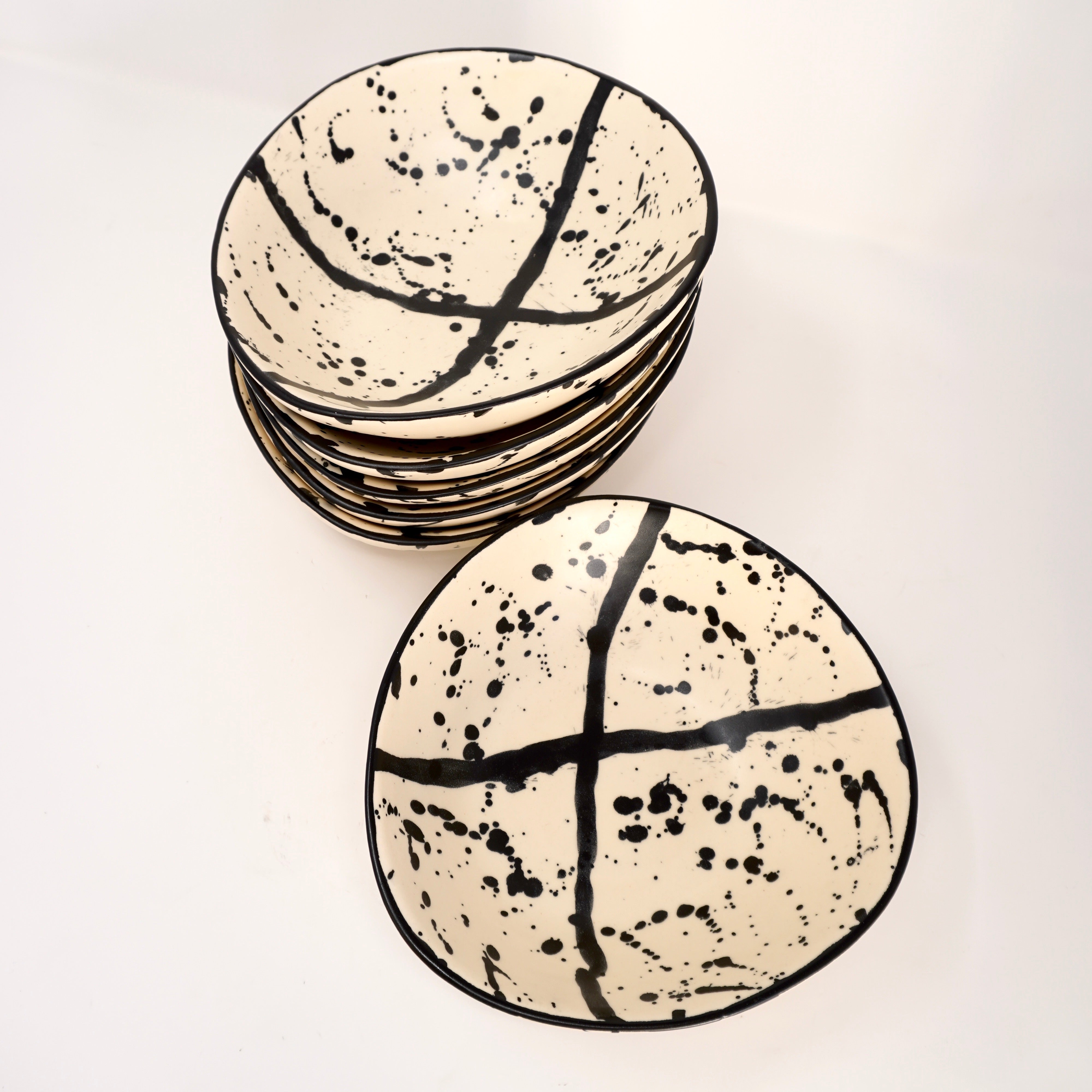Negro Maya Set de 6 Bowls Irregulares